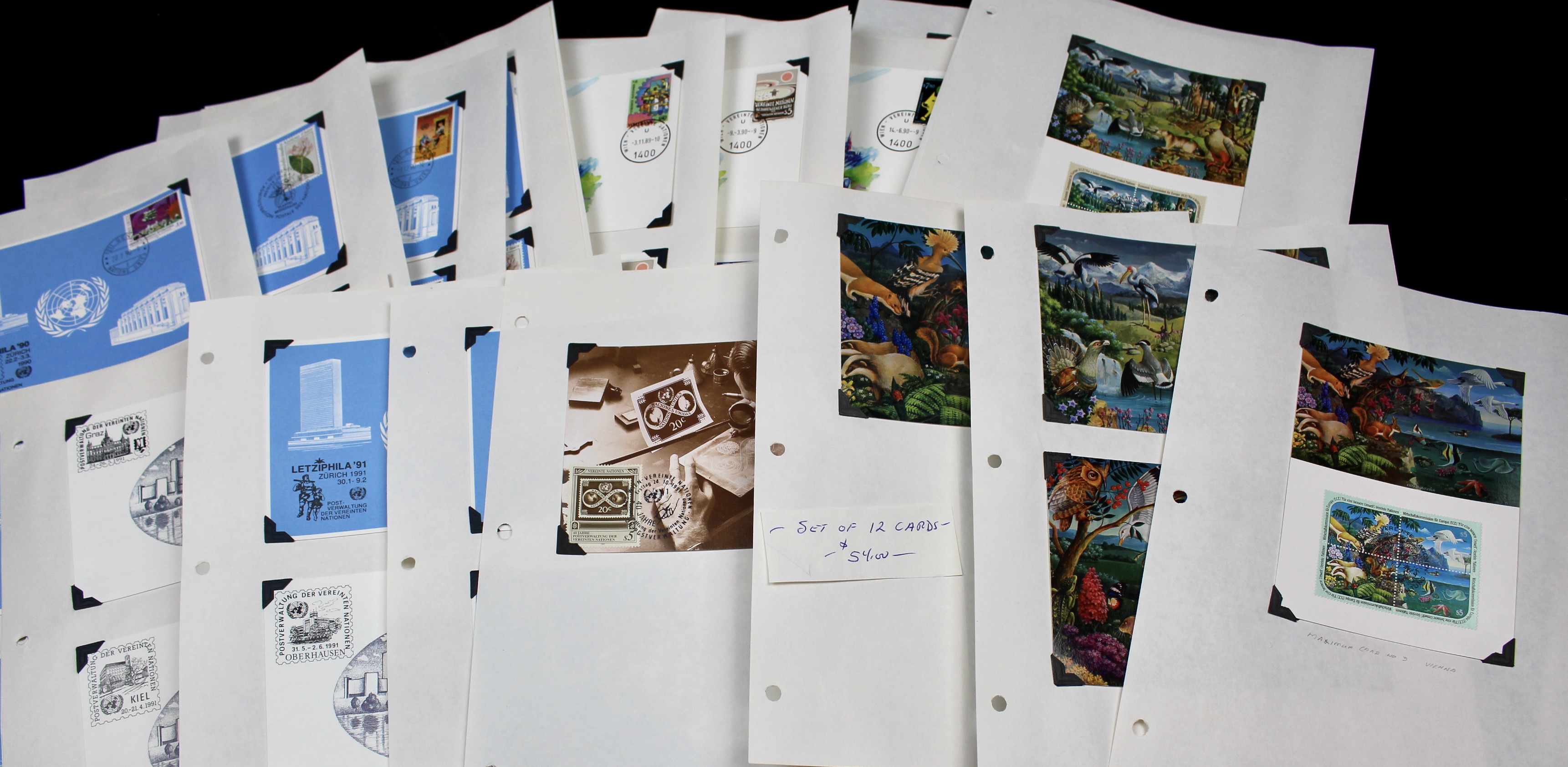 United Nations Postage Stamps, 1950s to 1990s