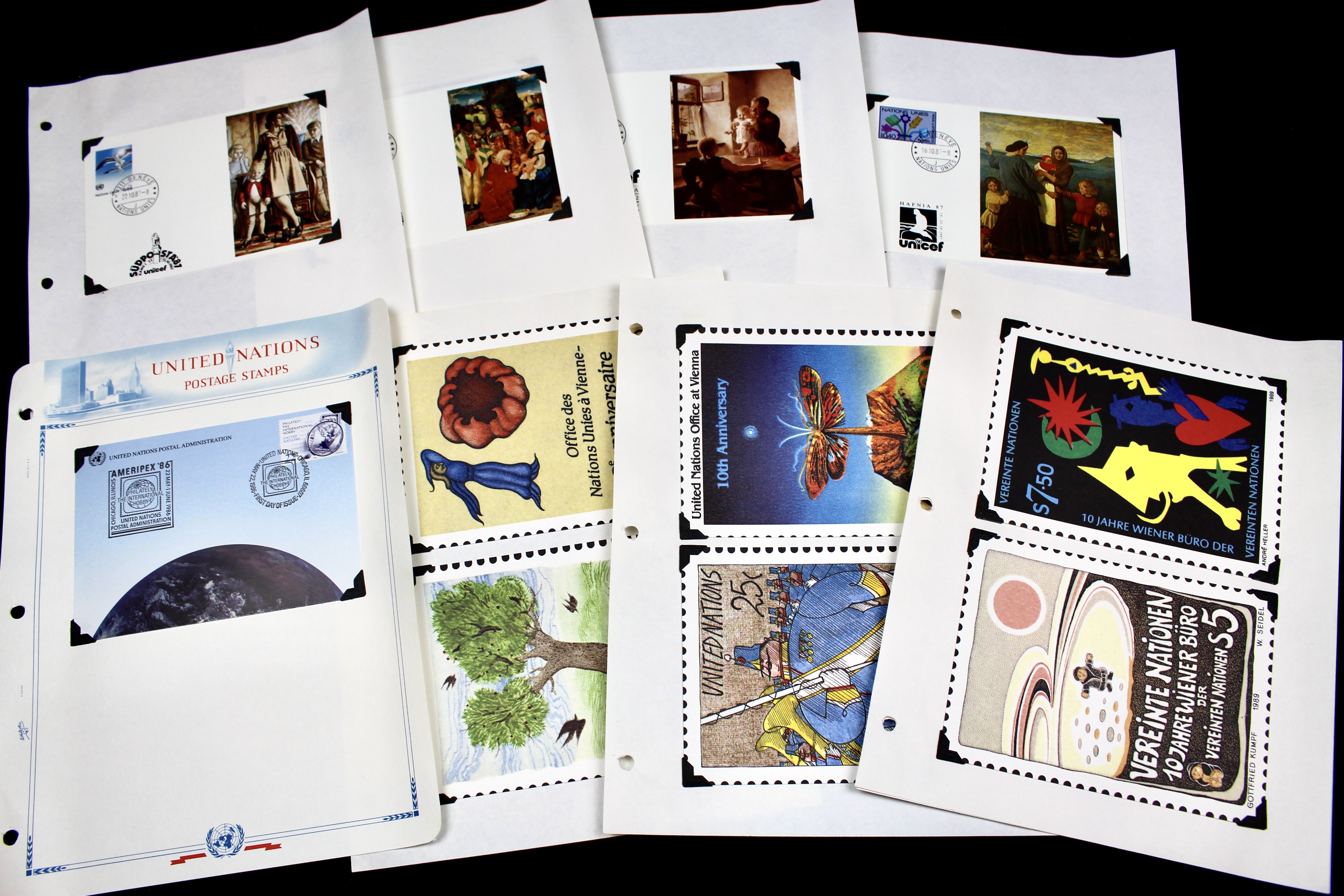 United Nations Postage Stamps, 1950s to 1990s