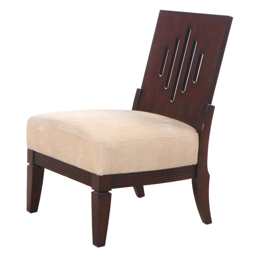 Brittomart Teamway Furniture Dark Oak-Stained Slipper Chair