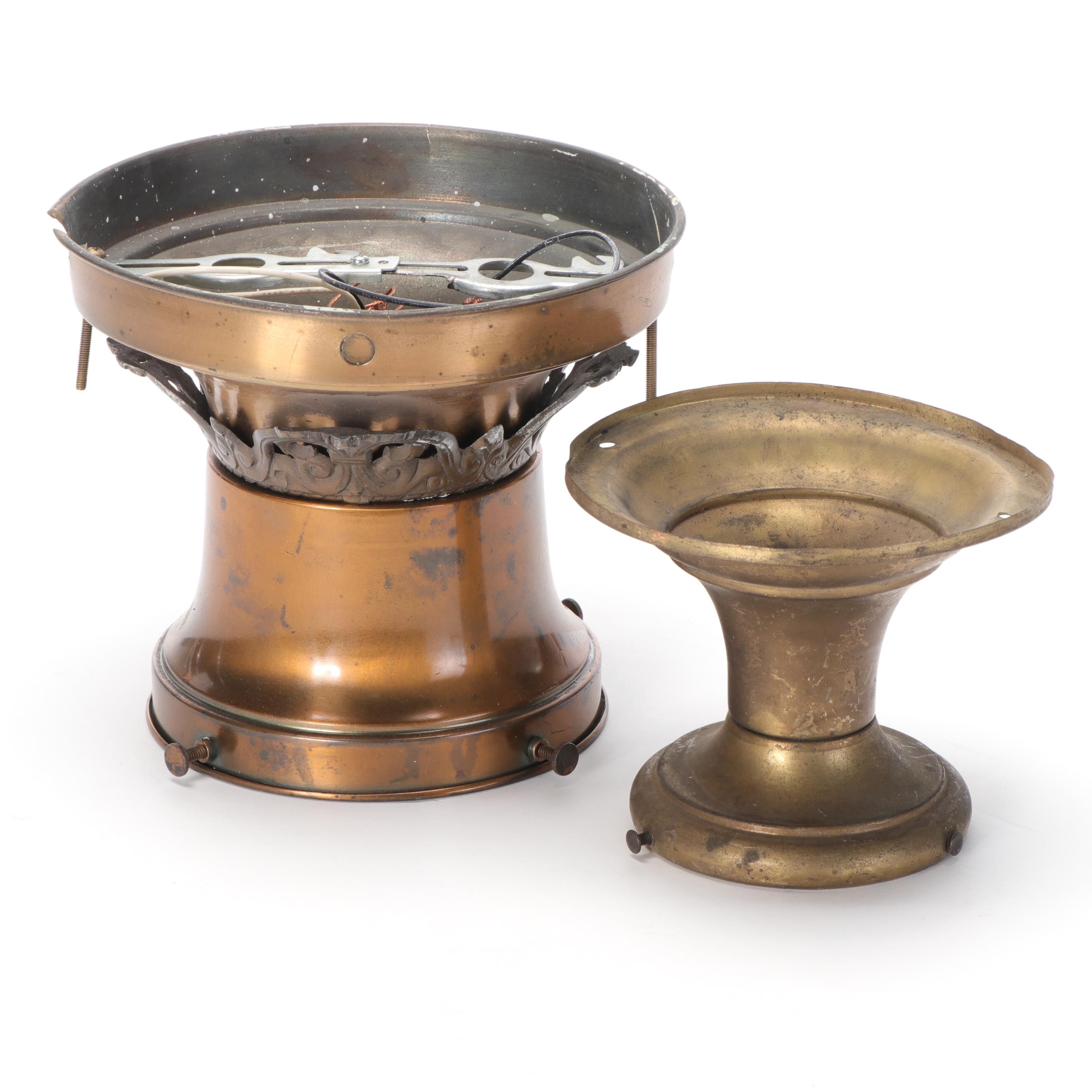 Victorian Style Brass and Bronze Ceiling Light Fixtures