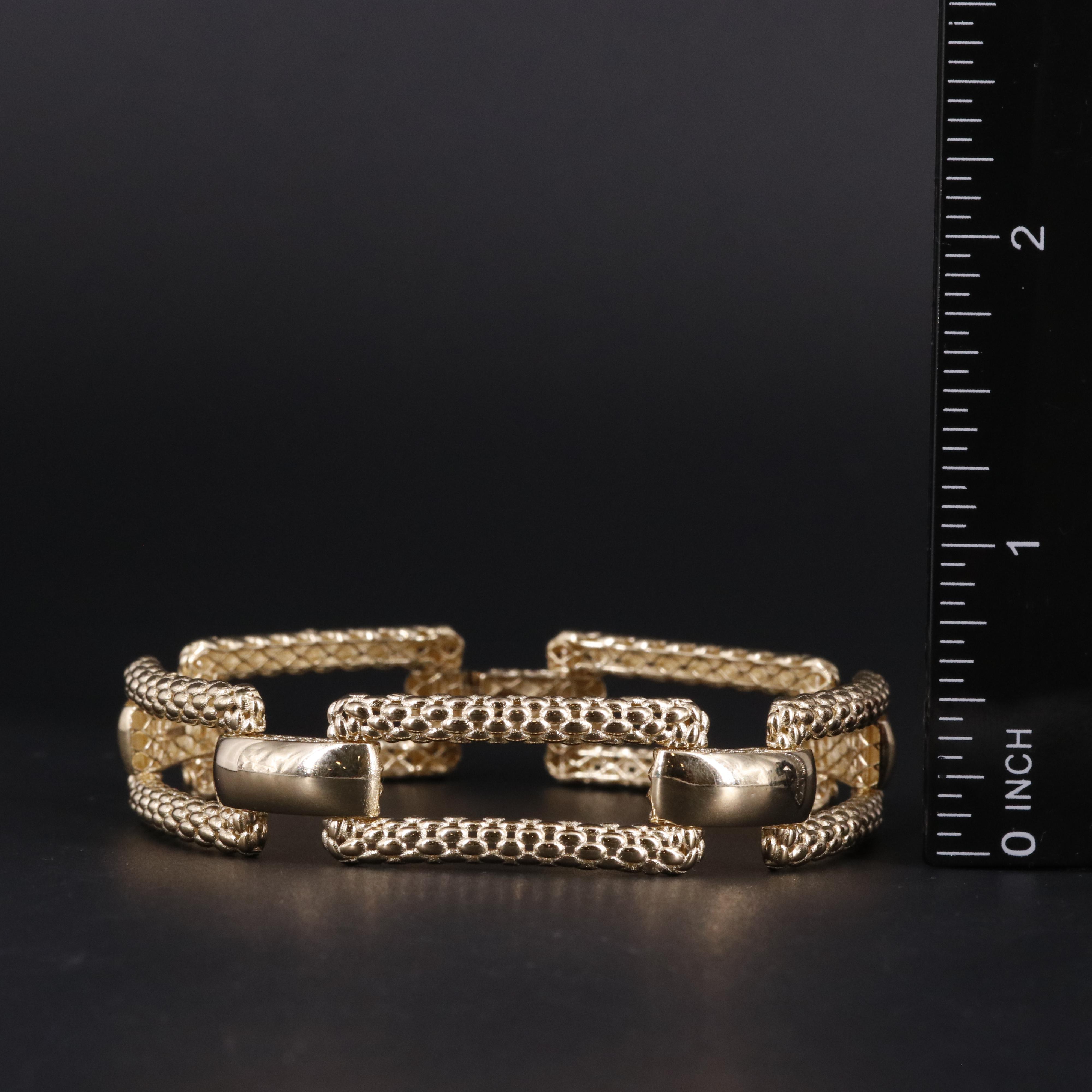 14K Popcorn Link Chain Bracelet