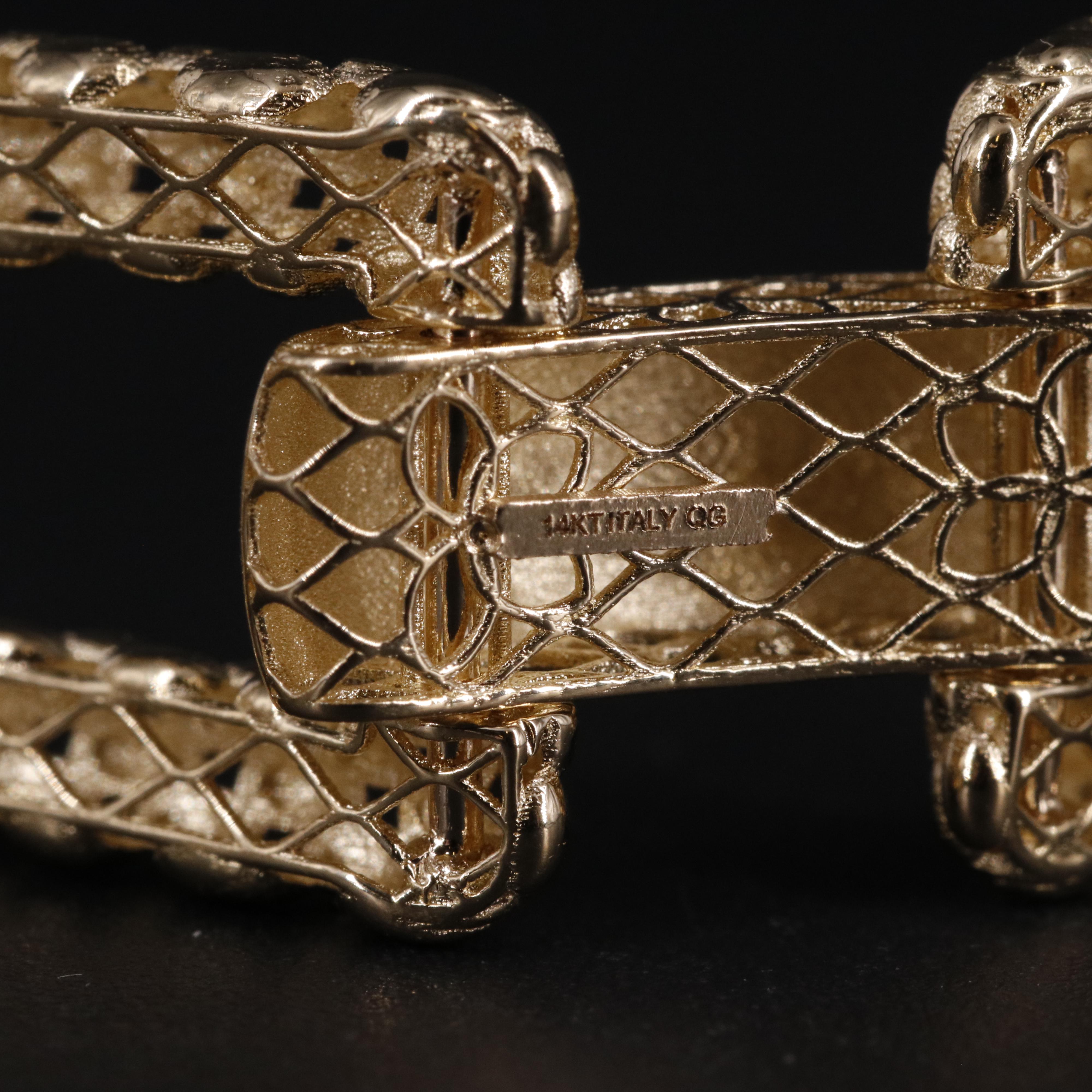 14K Popcorn Link Chain Bracelet