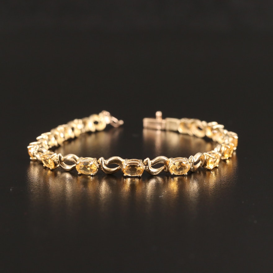 10K Citrine Line Bracelet