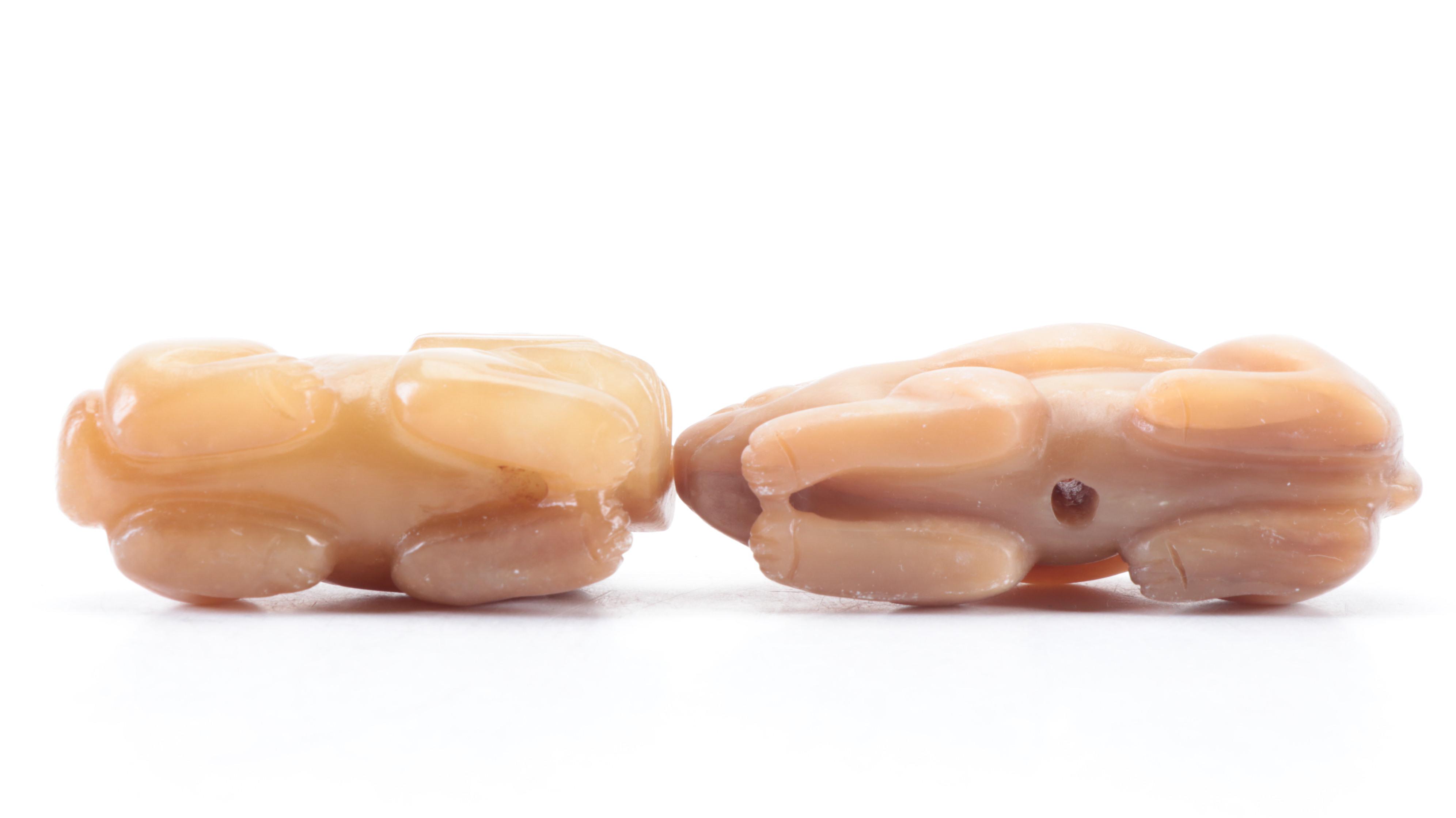 Chinese Carved Serpentine Figures