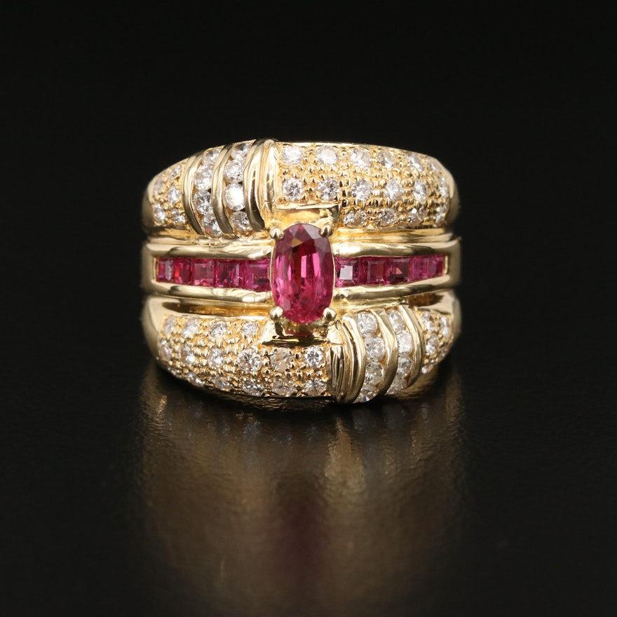 18K Ruby and 1.00 CTW Diamond Ring