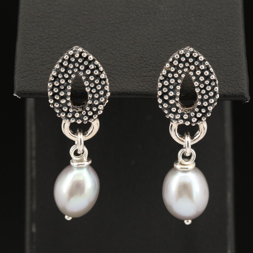 Michael Dawkins Sterling Pearl Earrings