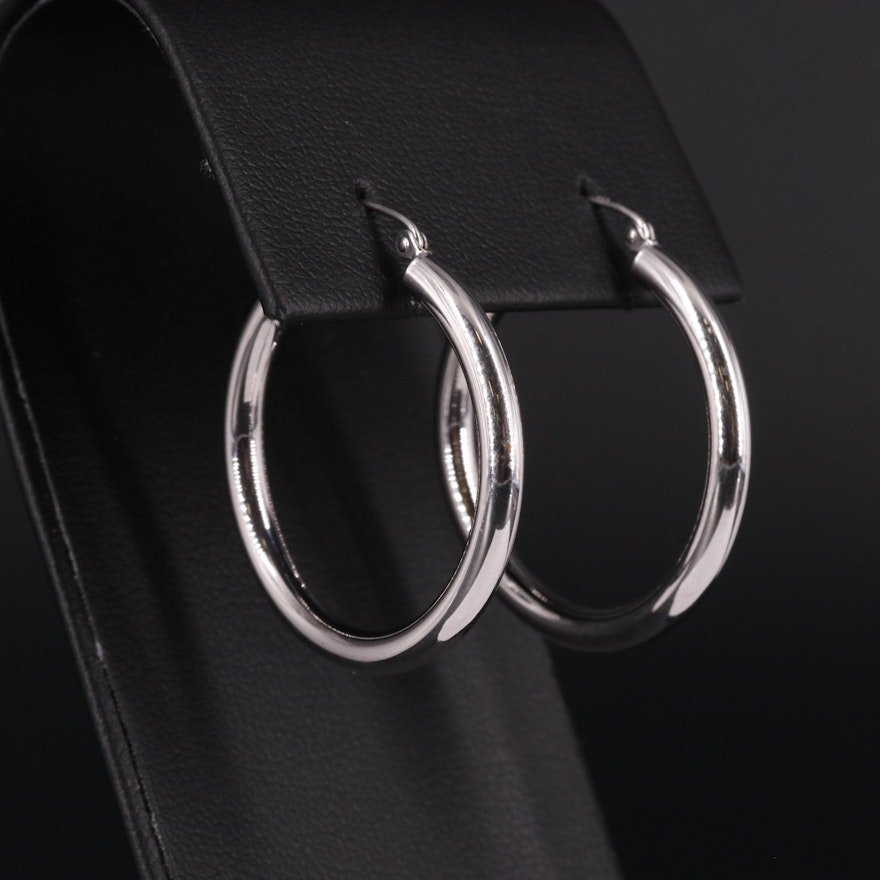 14K Latch Back Hoop Earrings