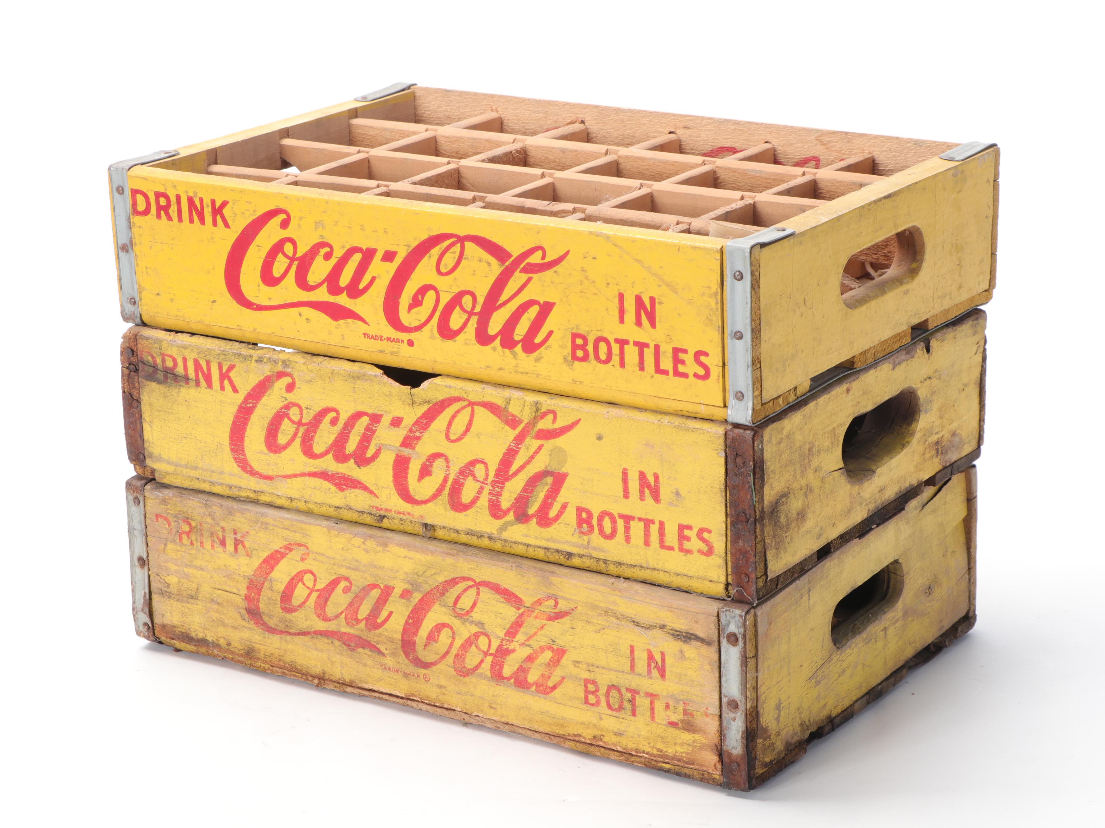 Coca-Cola Bottle Crates with Small Barrel Keg