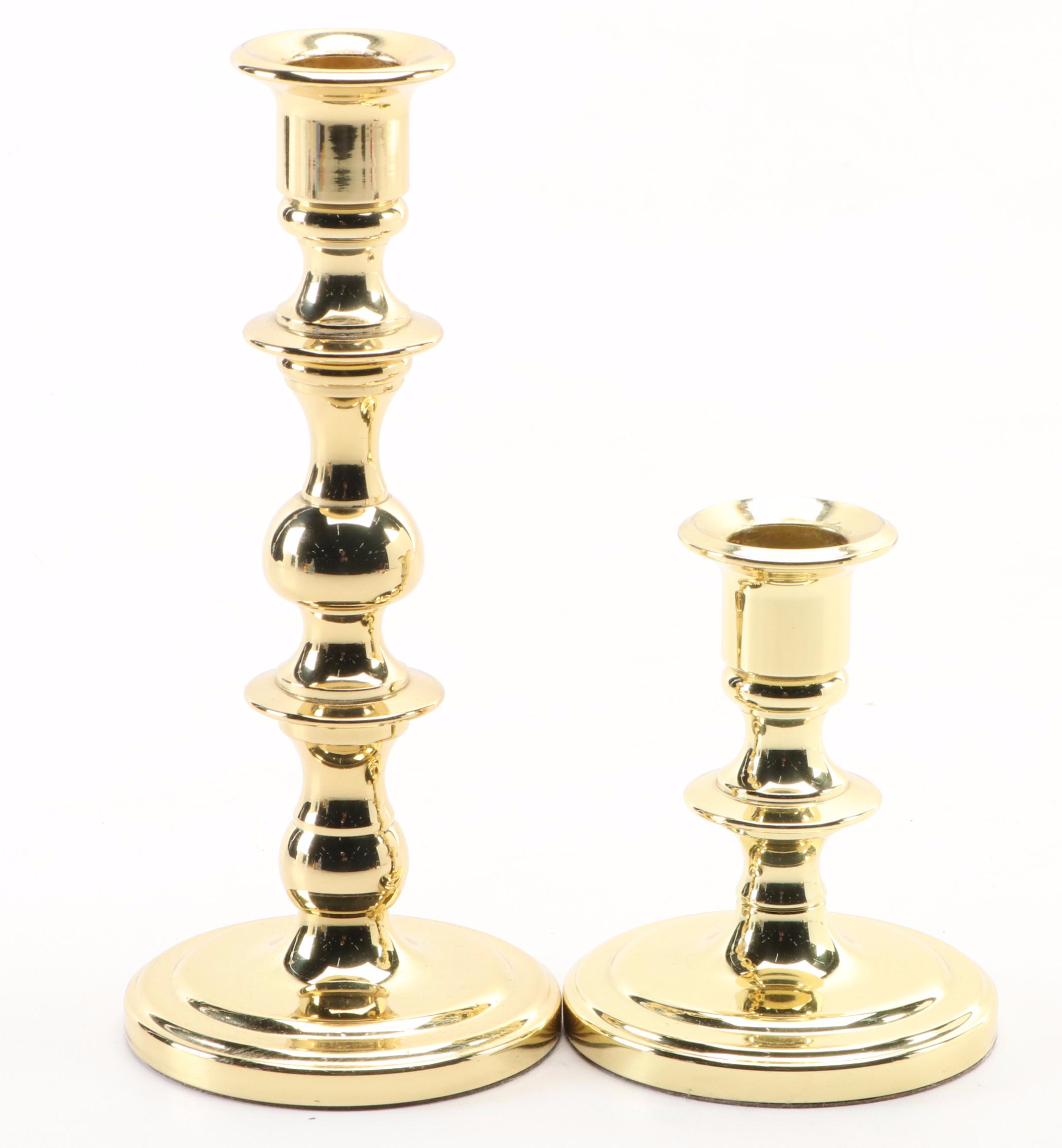 Baldwin Brass Candlesticks and Pillar Candle Holder