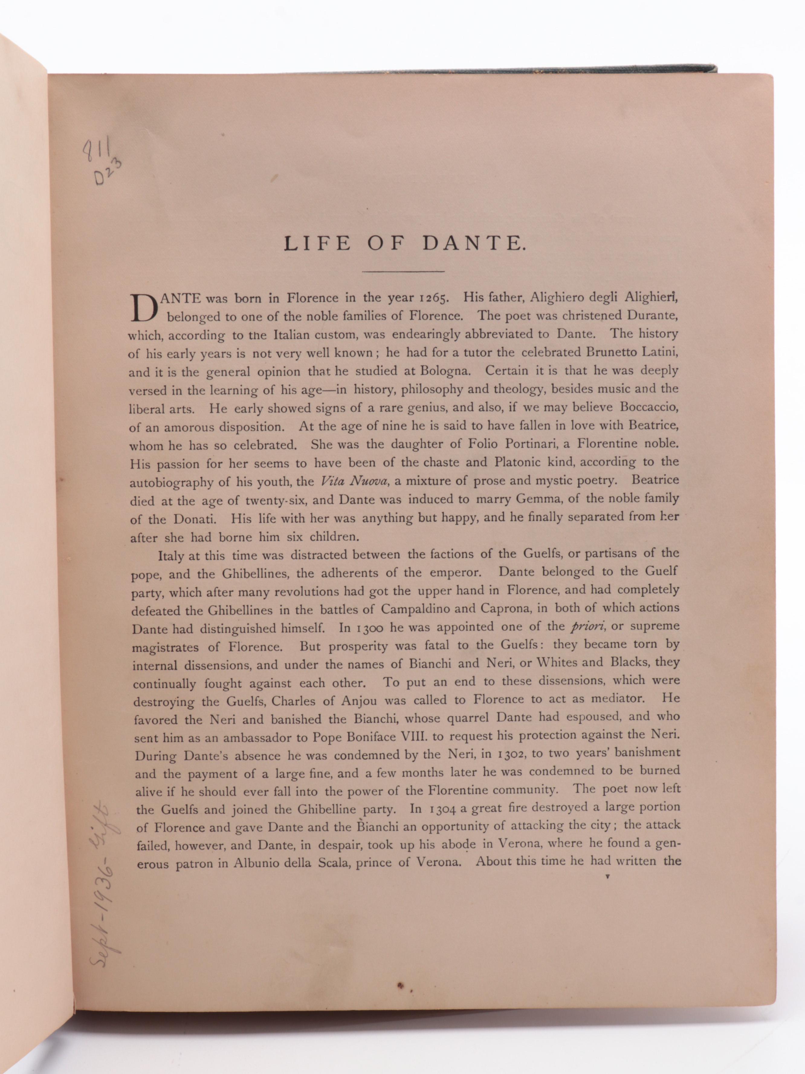 Gustave Doré Illustrated "Dante's Inferno" by Dante Alighieri, Late 19th C.