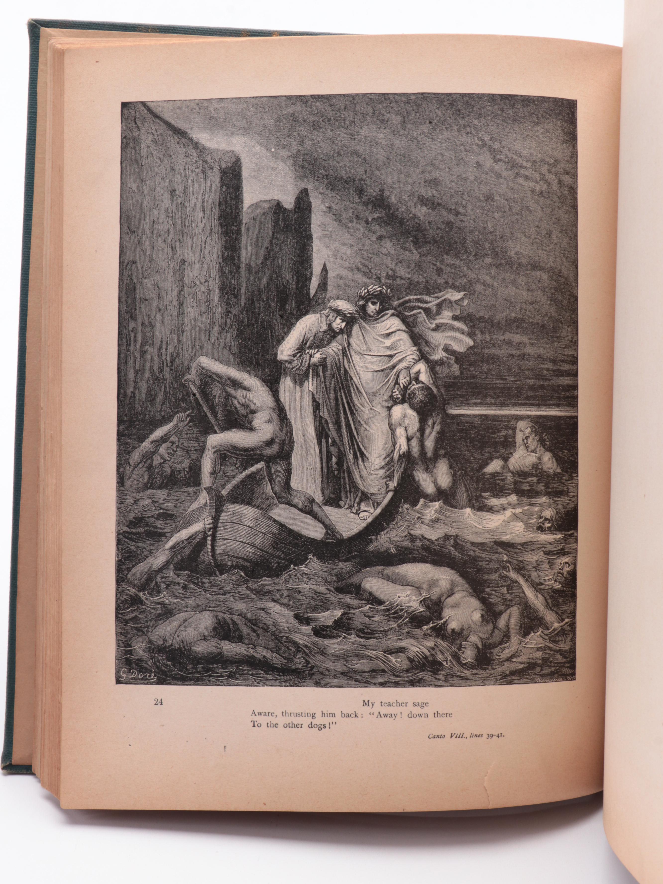 Gustave Doré Illustrated "Dante's Inferno" by Dante Alighieri, Late 19th C.