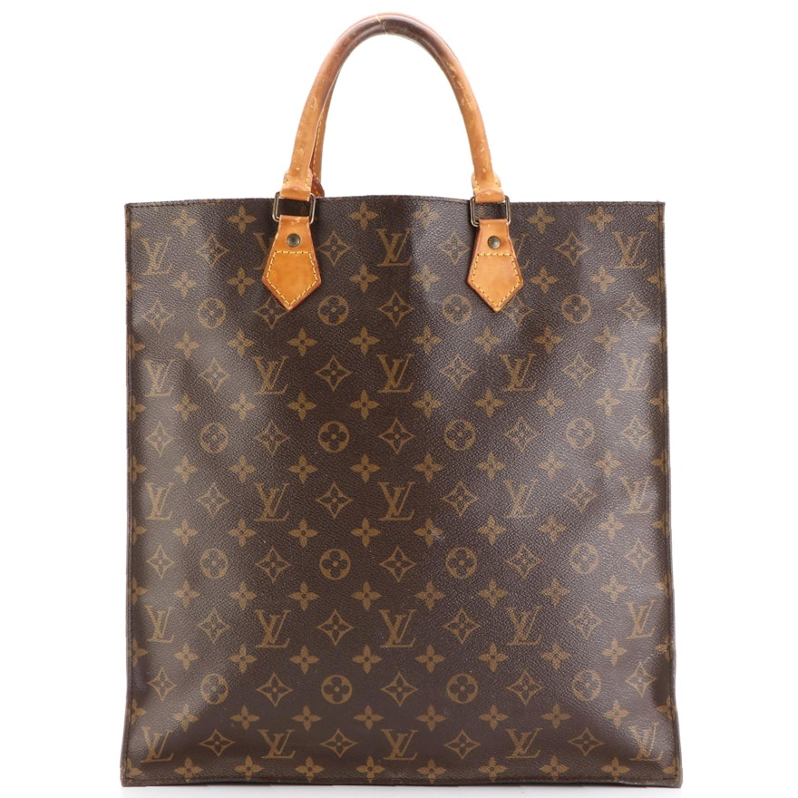 Louis Vuitton Sac Plat in Monogram Canvas and Vachetta Leather