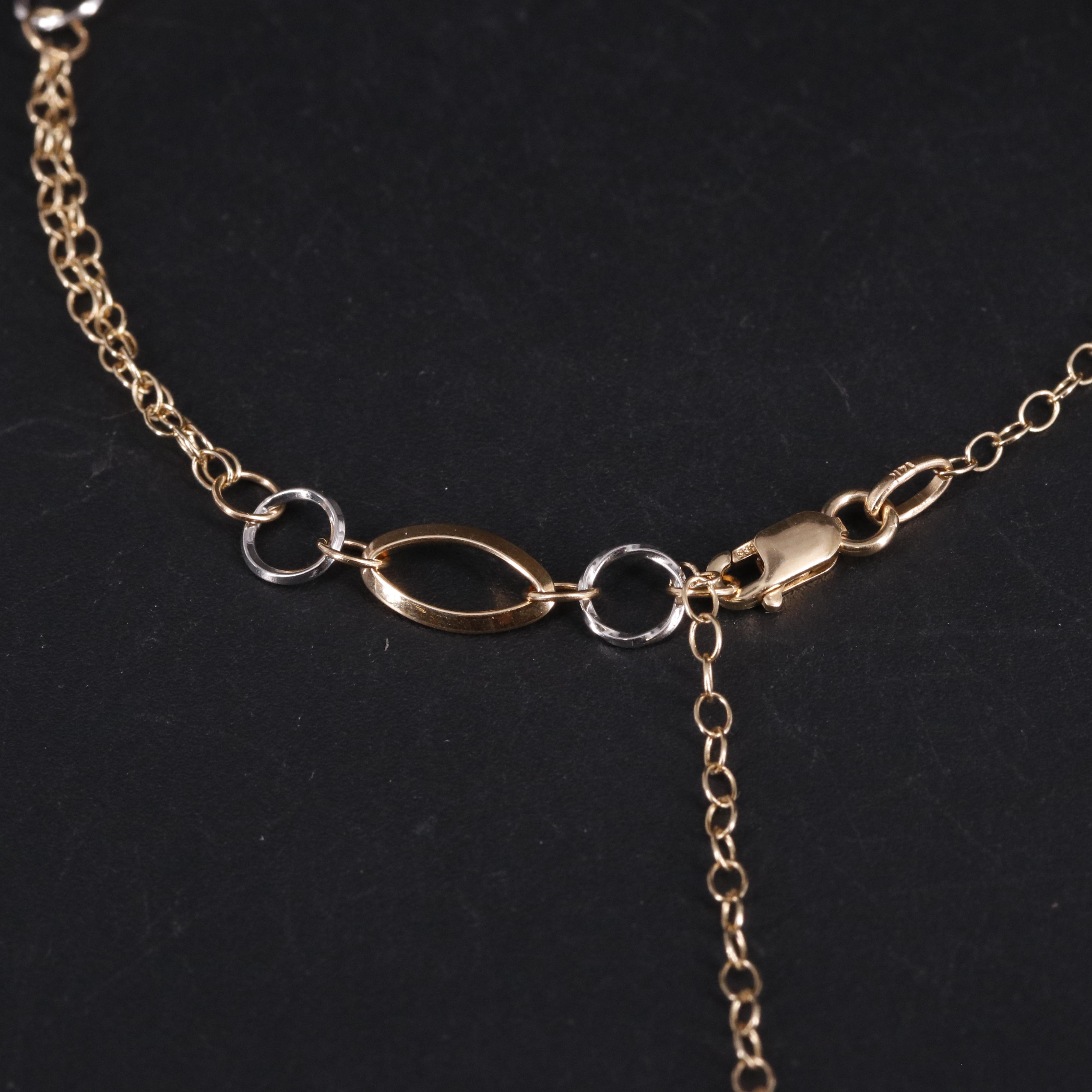 14K Multicolor Cable Chain Bracelet