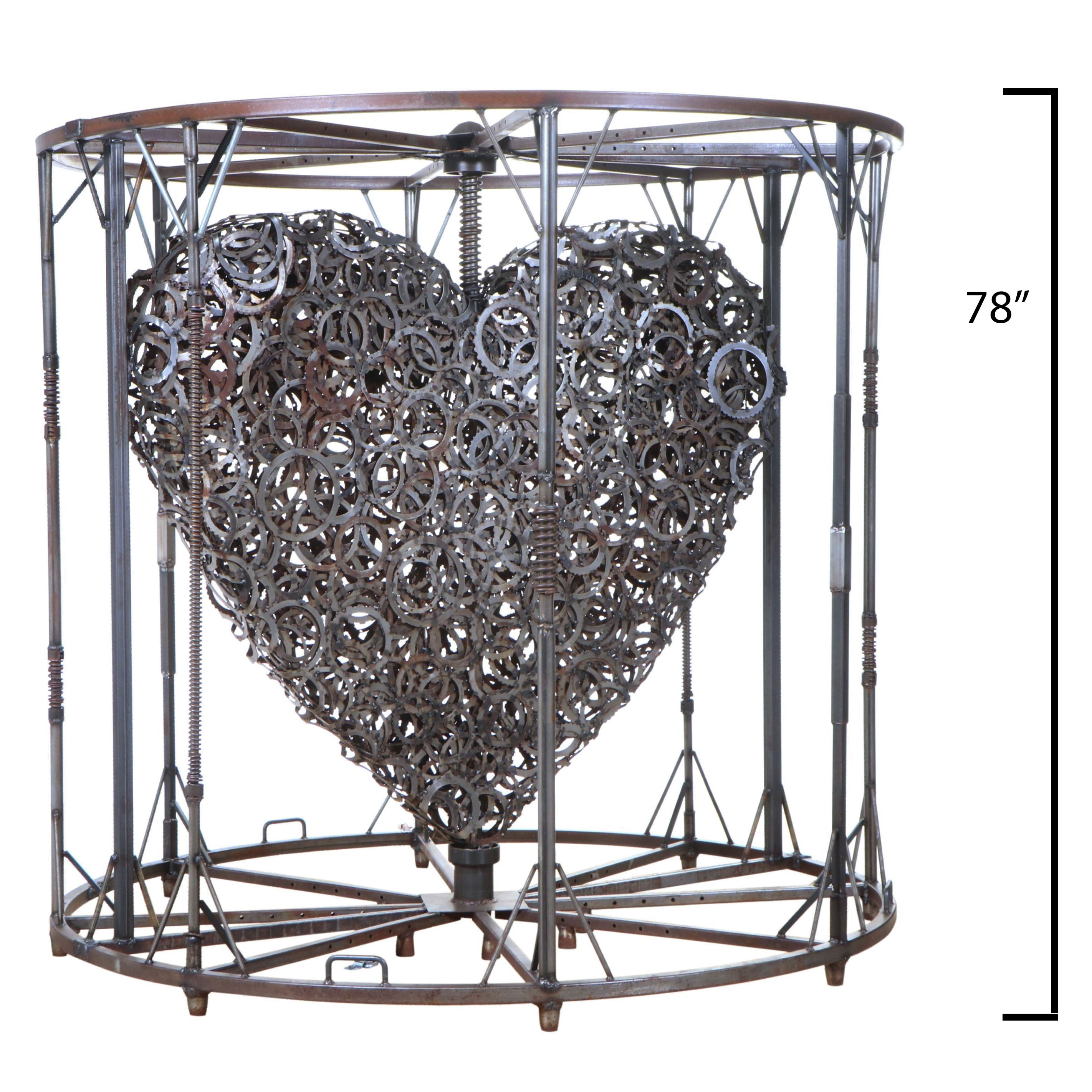 Jen Kresl of Steel Envy Large-Scale Steel Sculpture "Heavy Heart" for AHERO