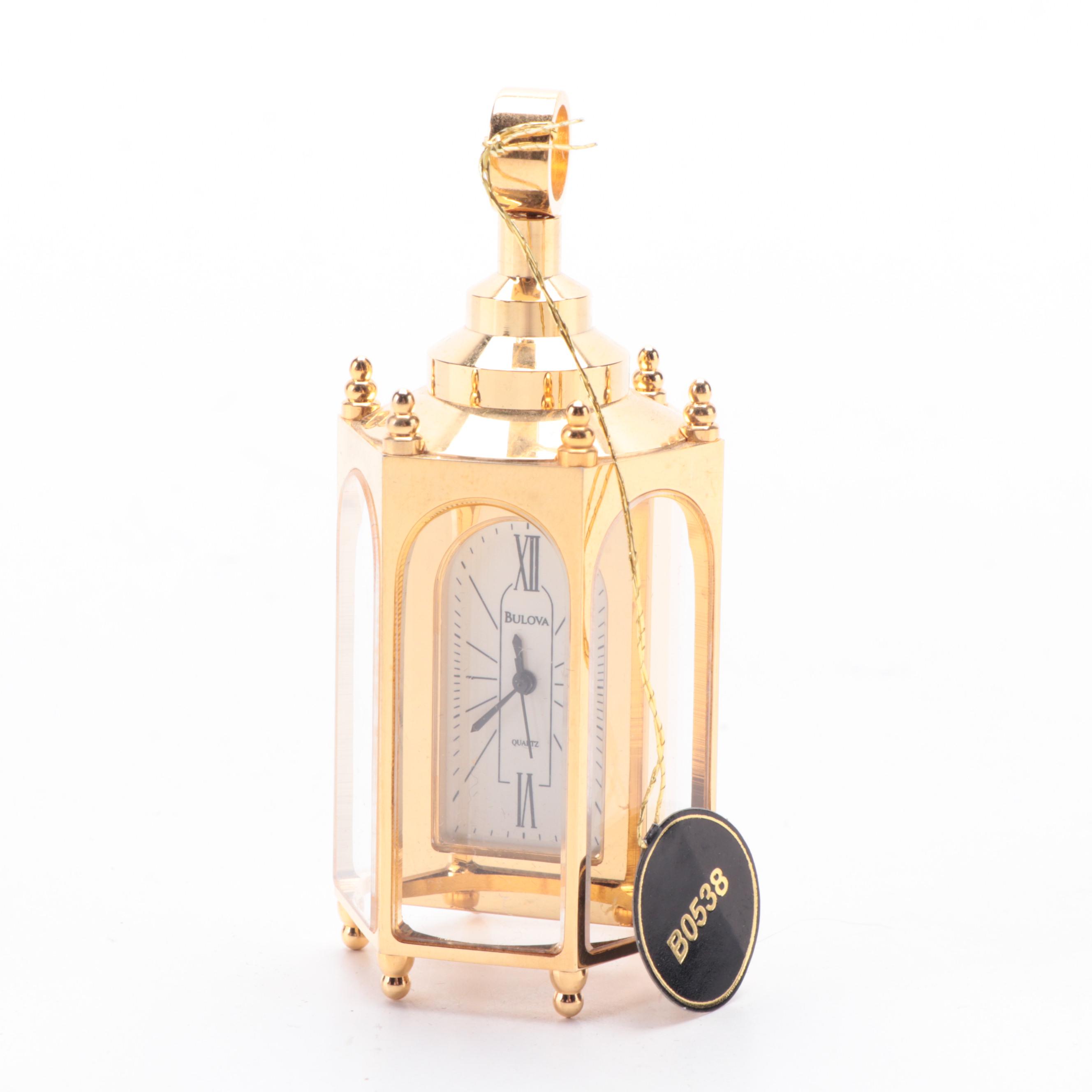 Bulova, Bey-Berk and Linden Miniature Brass Clocks in Original Boxes