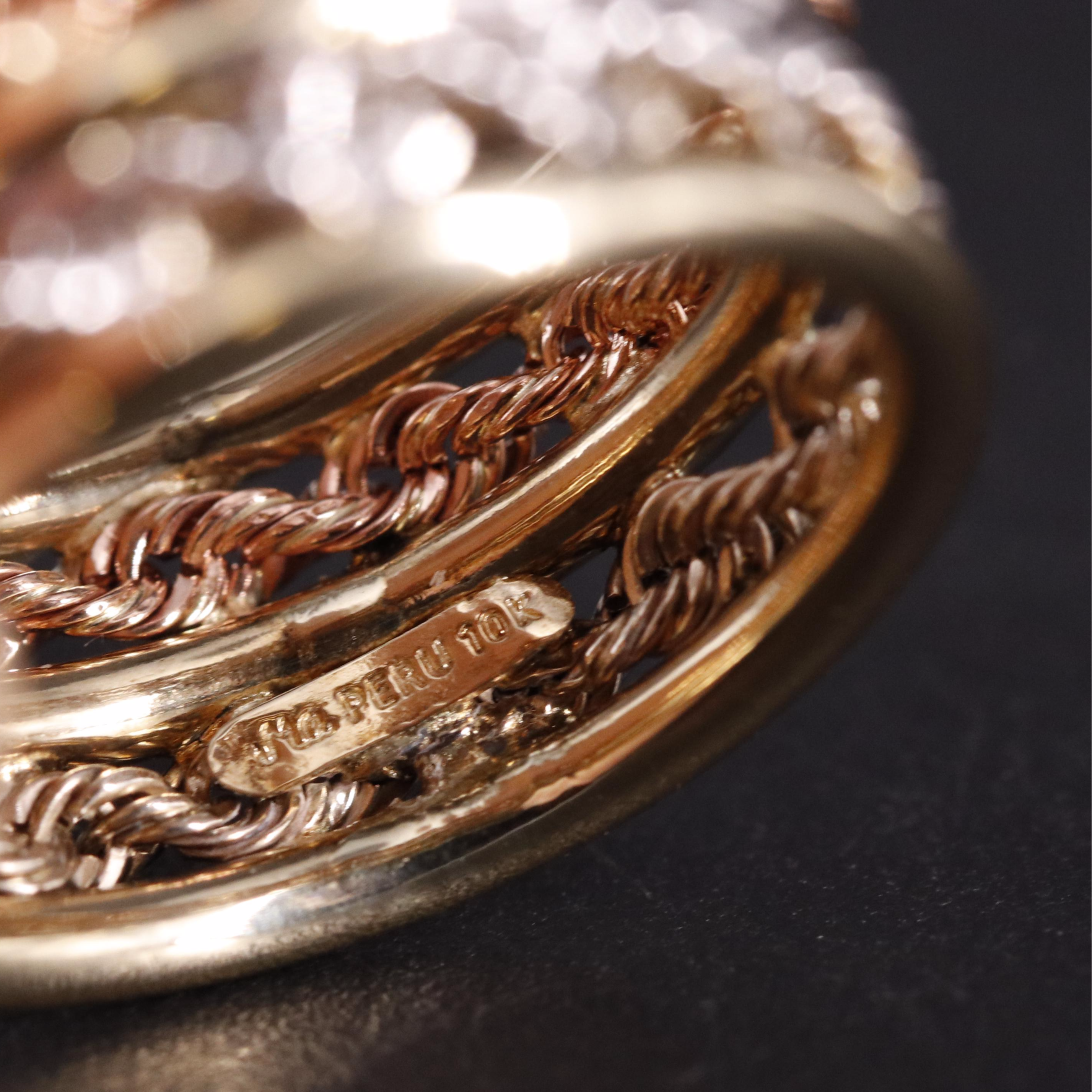 14K Multicolored Rope Chain Band Ring