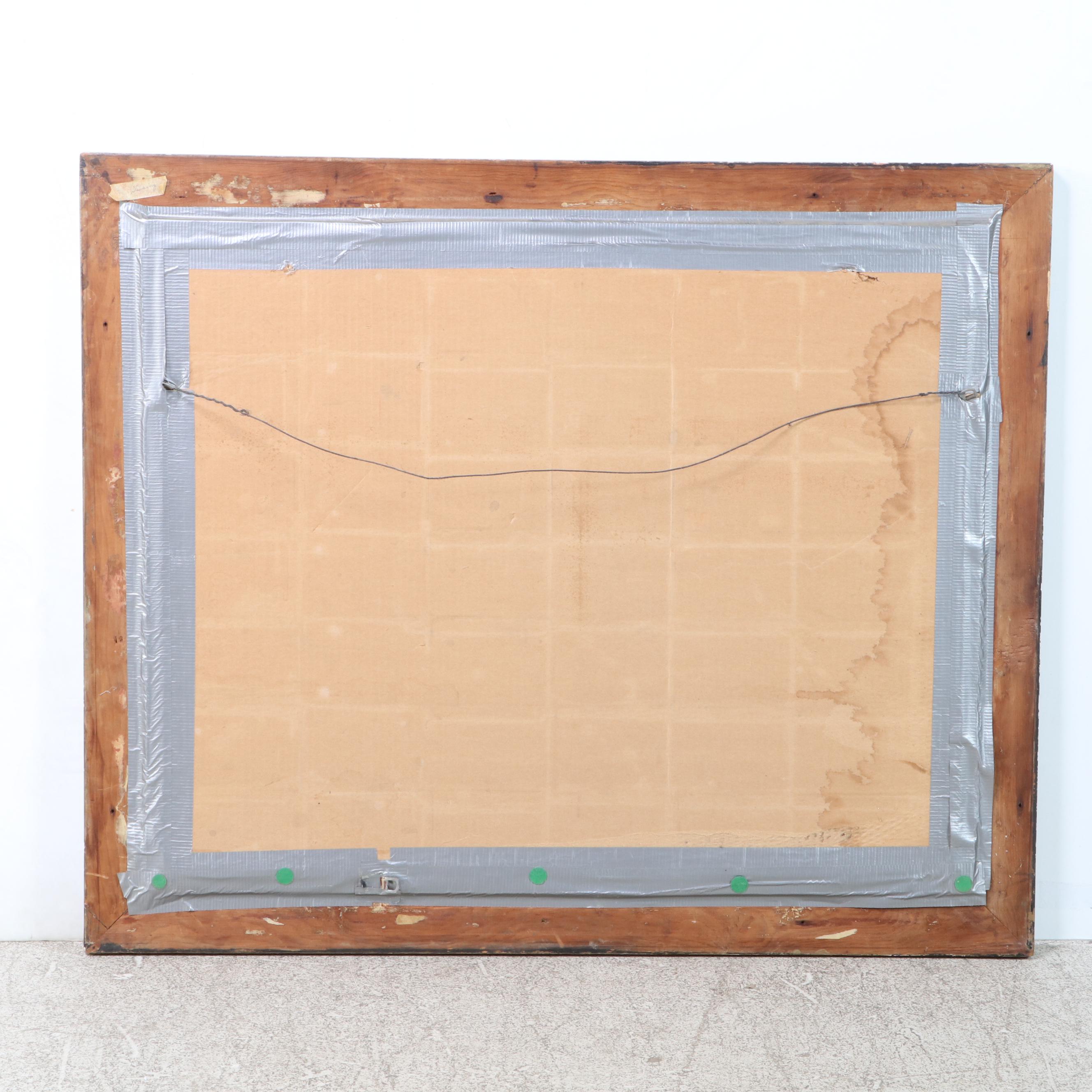 Victorian Giltwood and Molded Gesso Oak Leaf Pattern Rectangular Wall Mirror