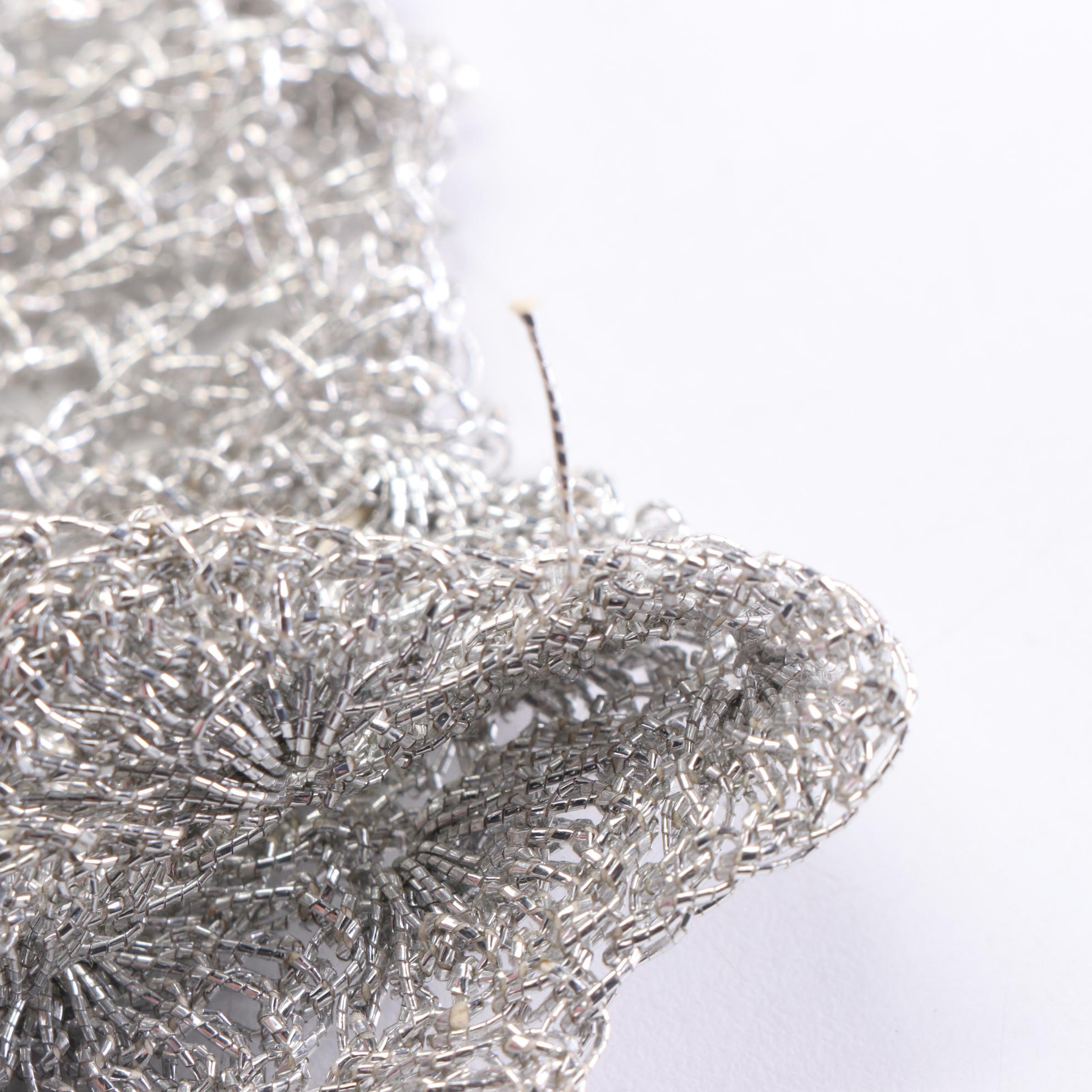 Crochet Metal Thread Fingerless Gloves