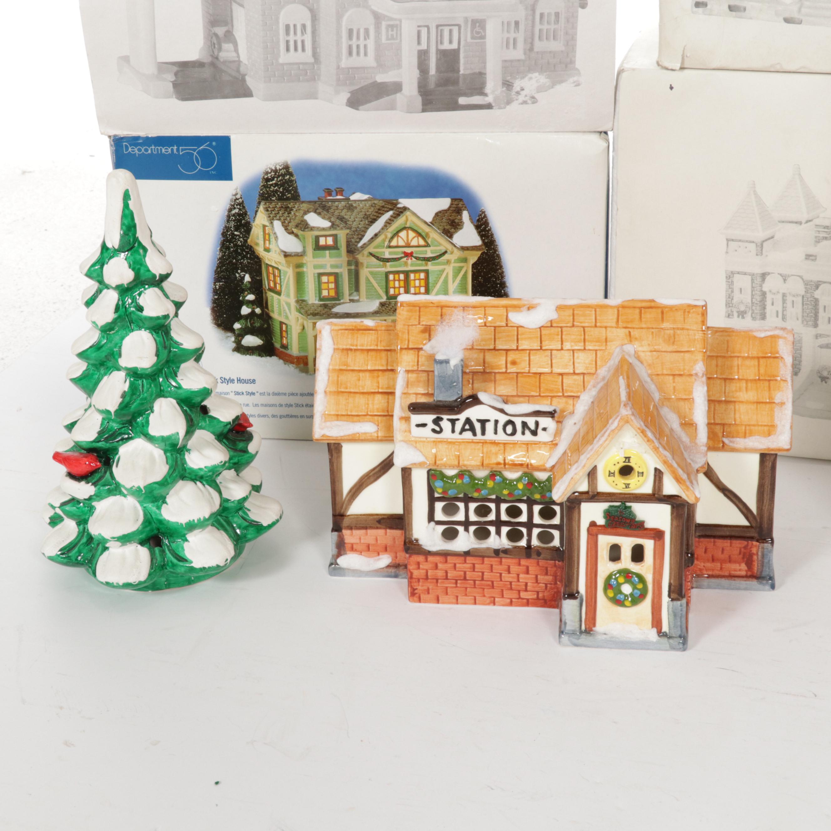 Department 56 "The Original Snow Village" Porcelain Buildings and Accessories