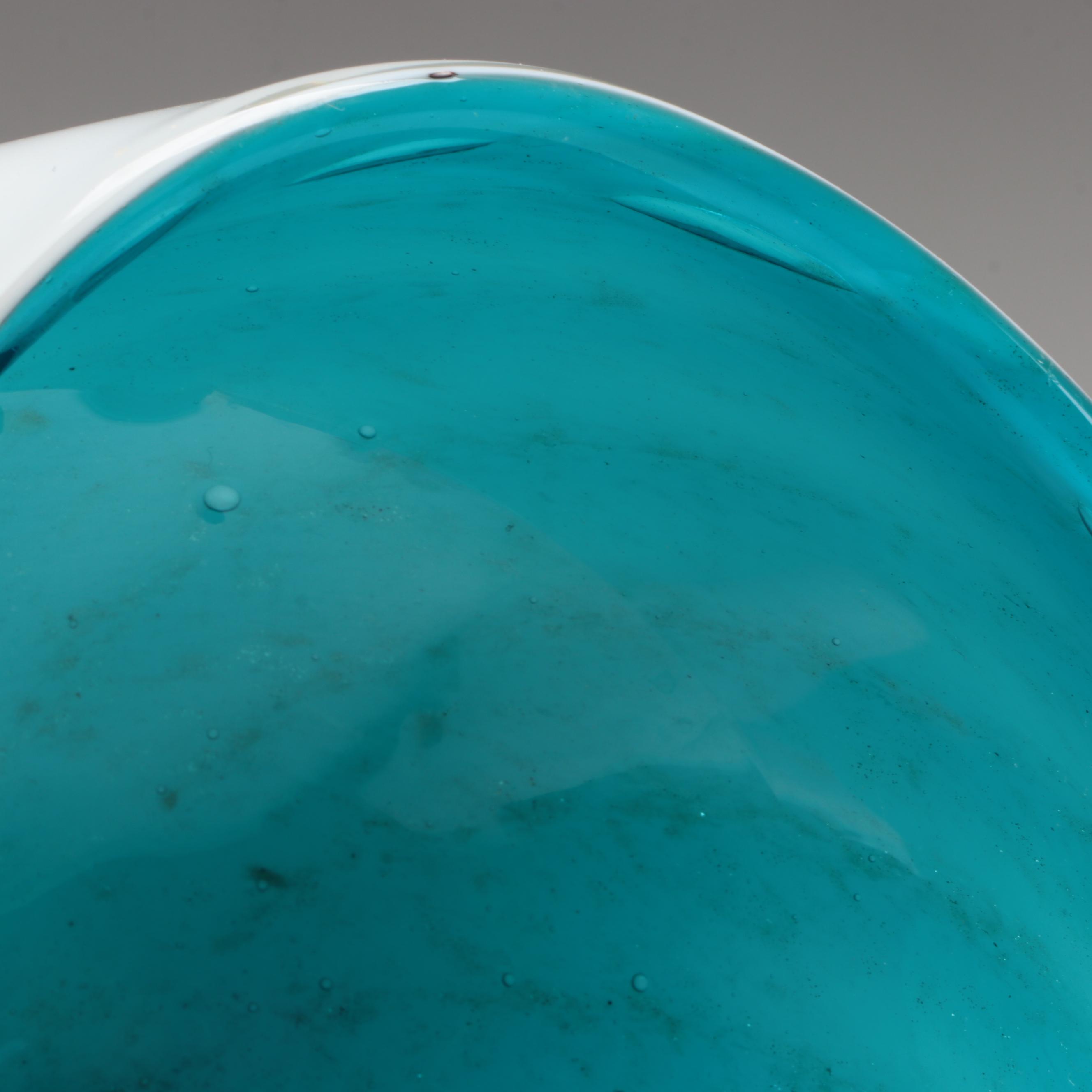 Murano Blown Cased Art Glass Bowl with ICET Multicolor Swirled Art Glass Bell