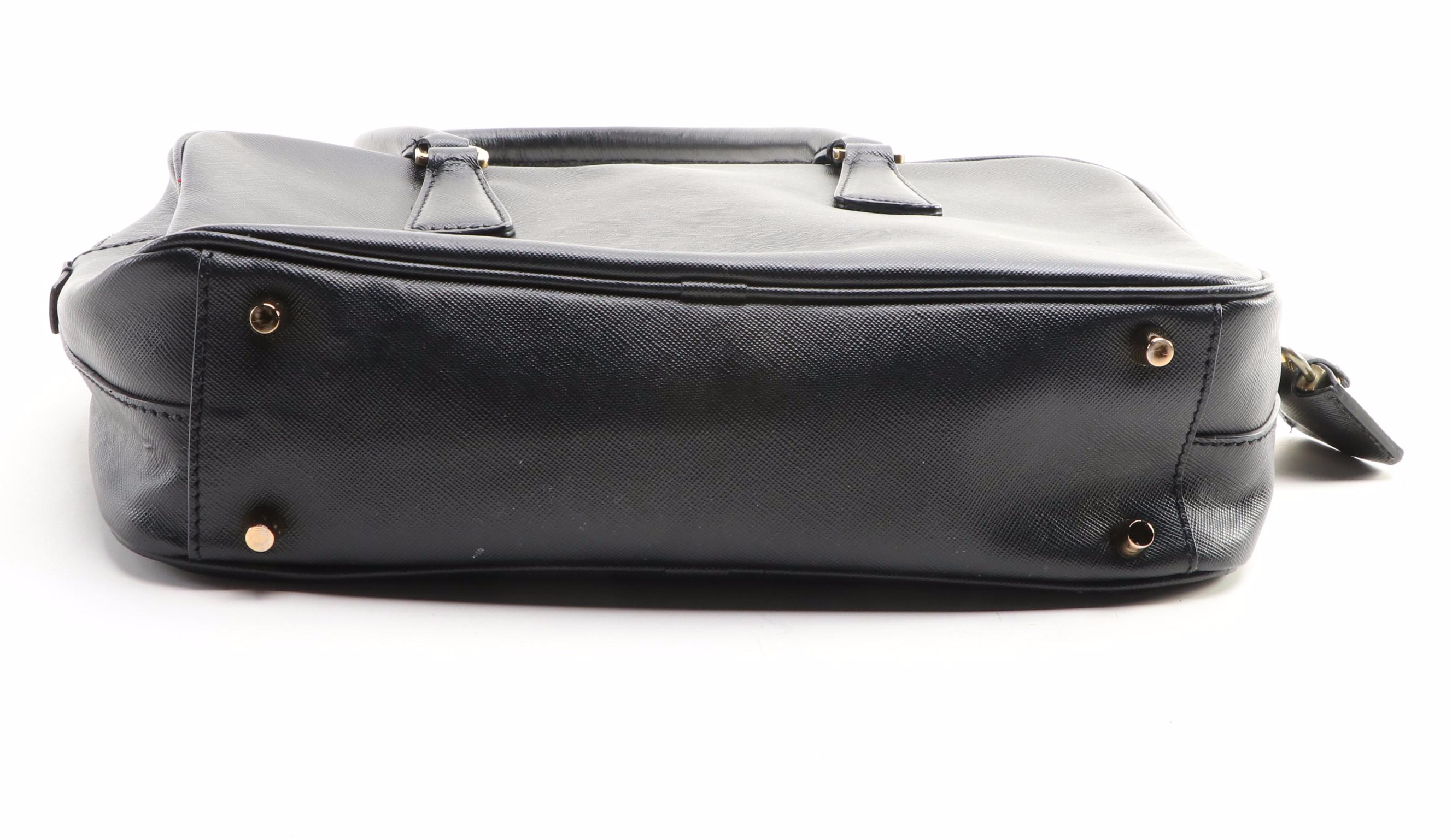 Prada Bauletto Bag BL0095 in Nero Saffiano Lux Leather