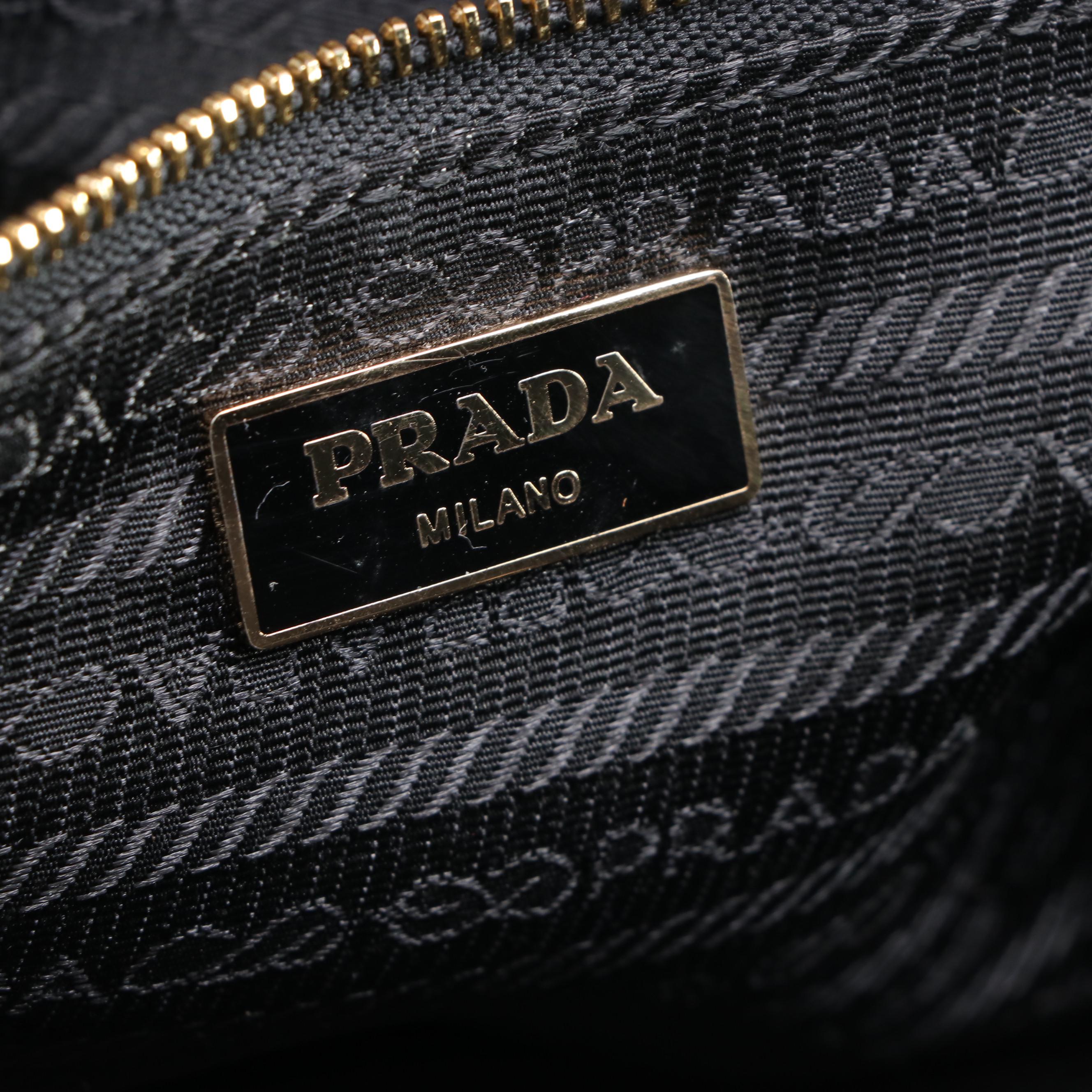Prada Bauletto Bag BL0095 in Nero Saffiano Lux Leather