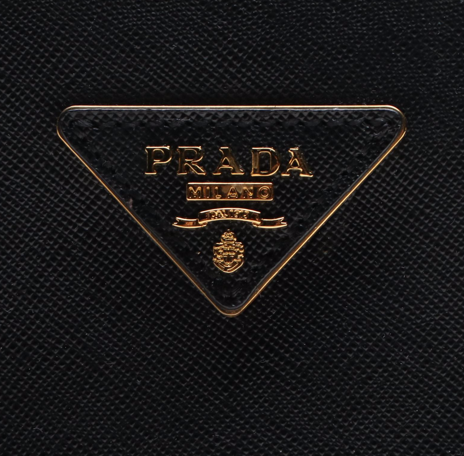 Prada Bauletto Bag BL0095 in Nero Saffiano Lux Leather