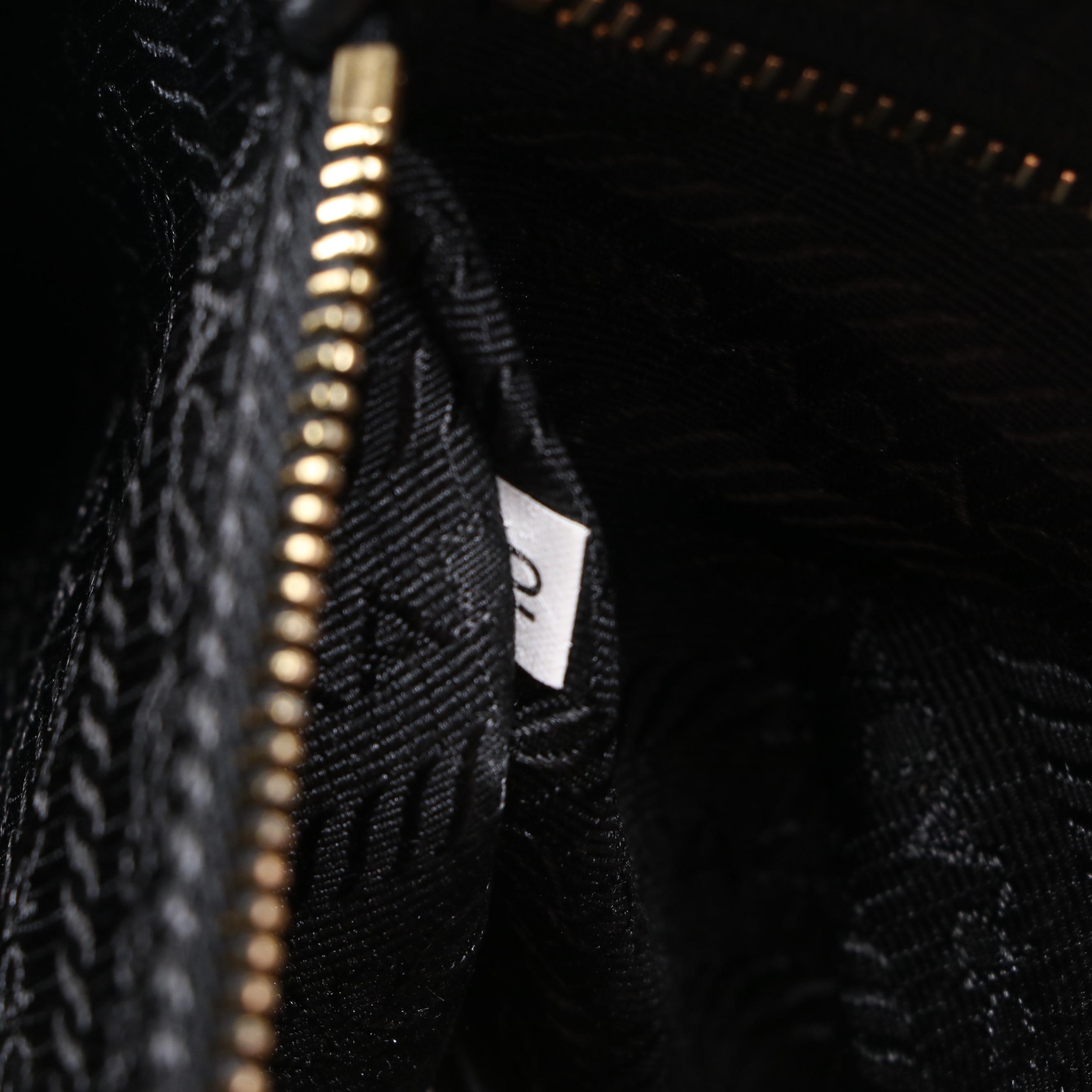 Prada Bauletto Bag BL0095 in Nero Saffiano Lux Leather