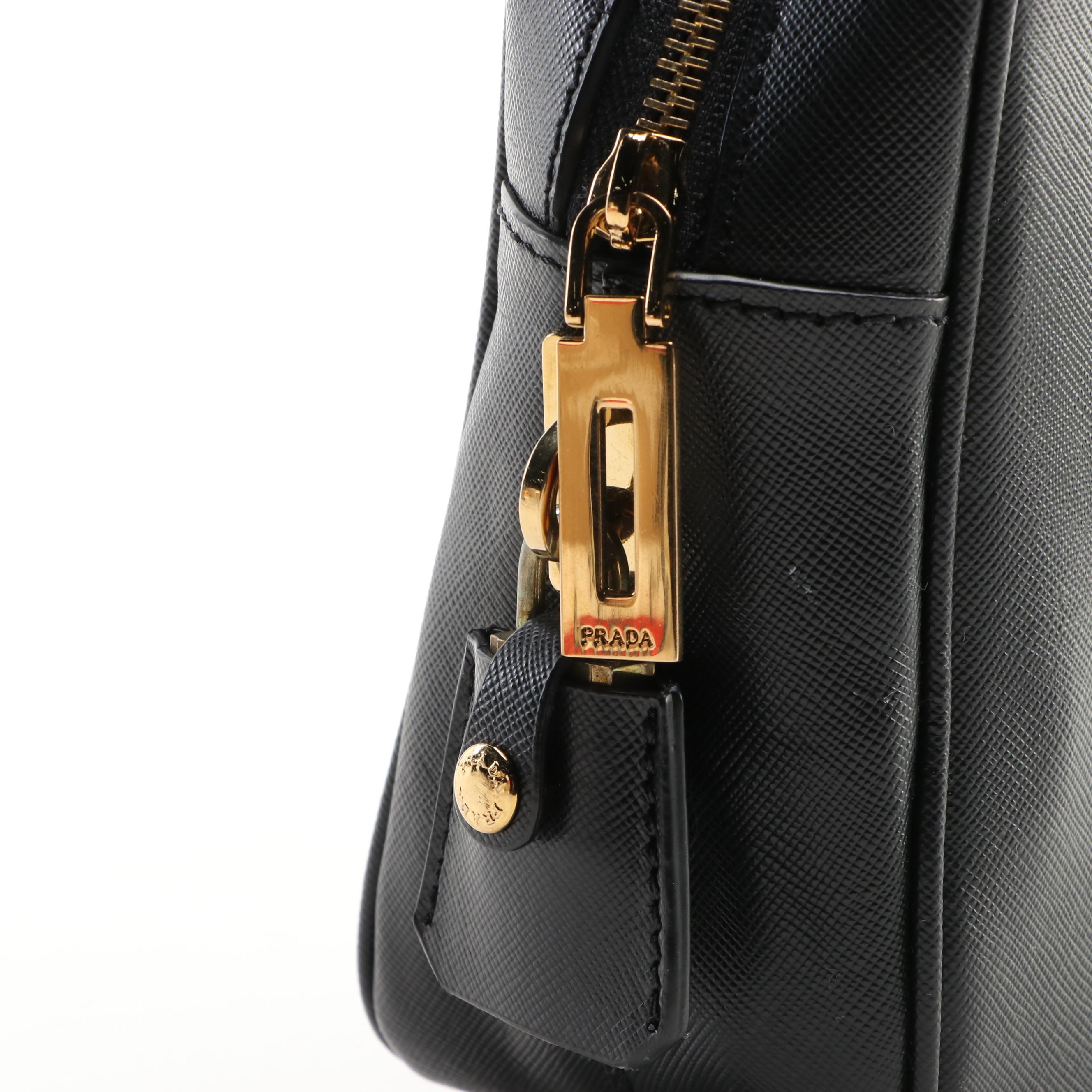 Prada Bauletto Bag BL0095 in Nero Saffiano Lux Leather