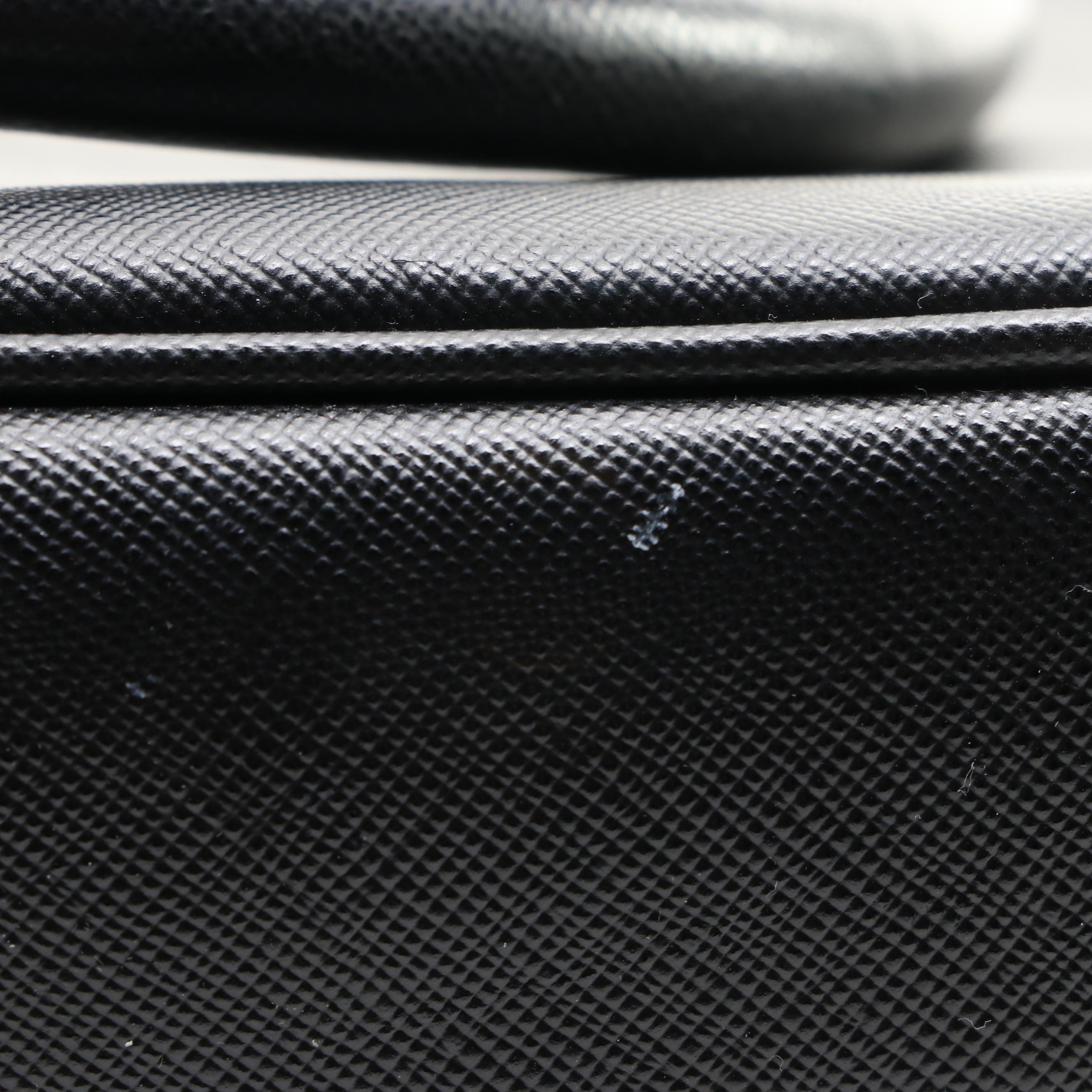 Prada Bauletto Bag BL0095 in Nero Saffiano Lux Leather