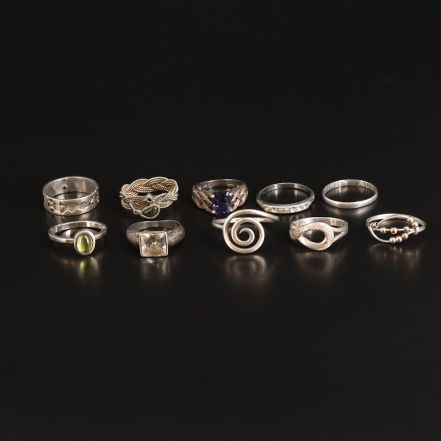 Kiwi, Sterling, Peridot and Tanzanite Featured in Ring Collection