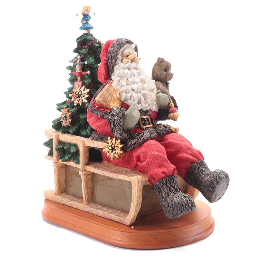 Lynn Hanley Limited Edition Through the Years "Storybook Santa" Resin Figurine