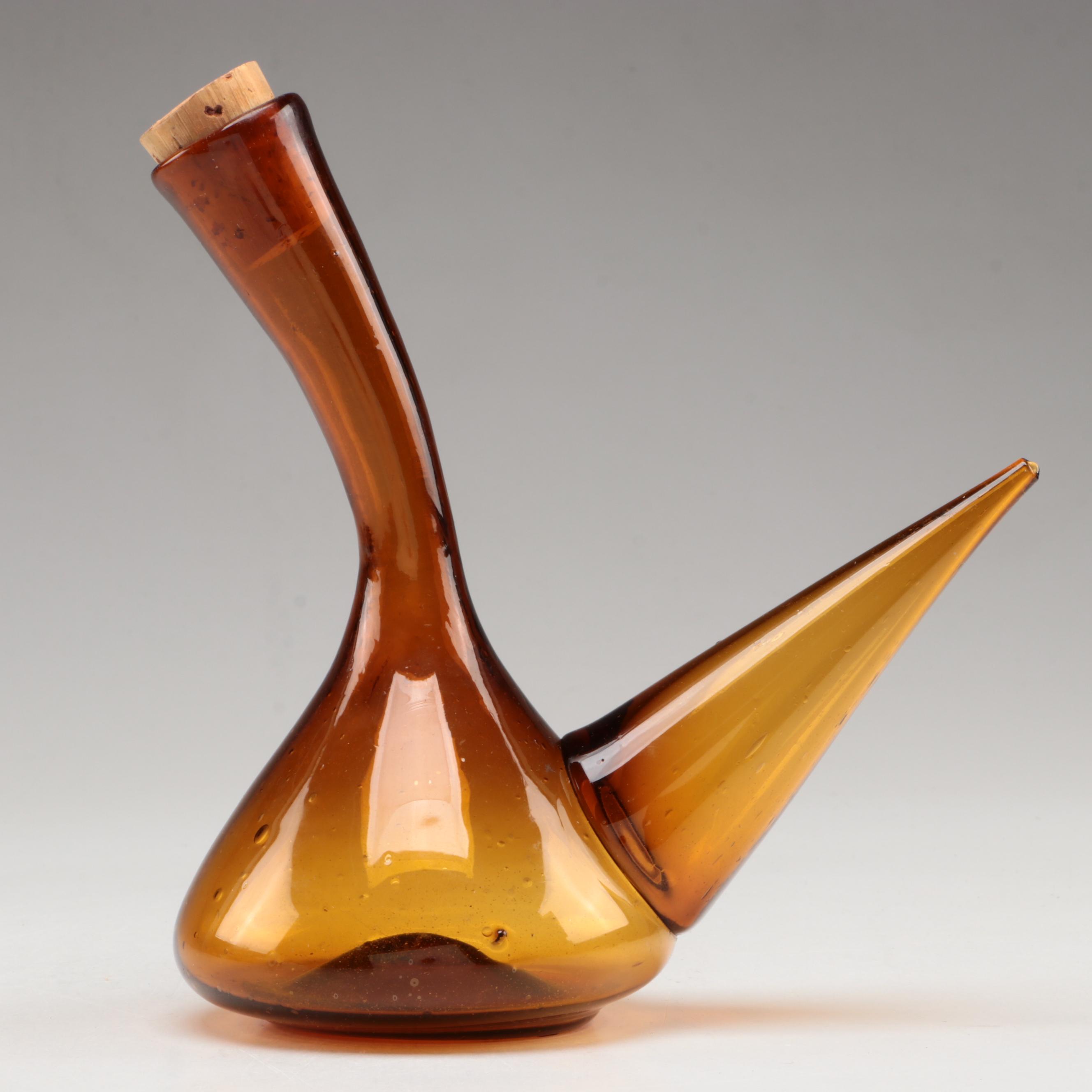 Spanish Art Glass Porròn Wine Decanter