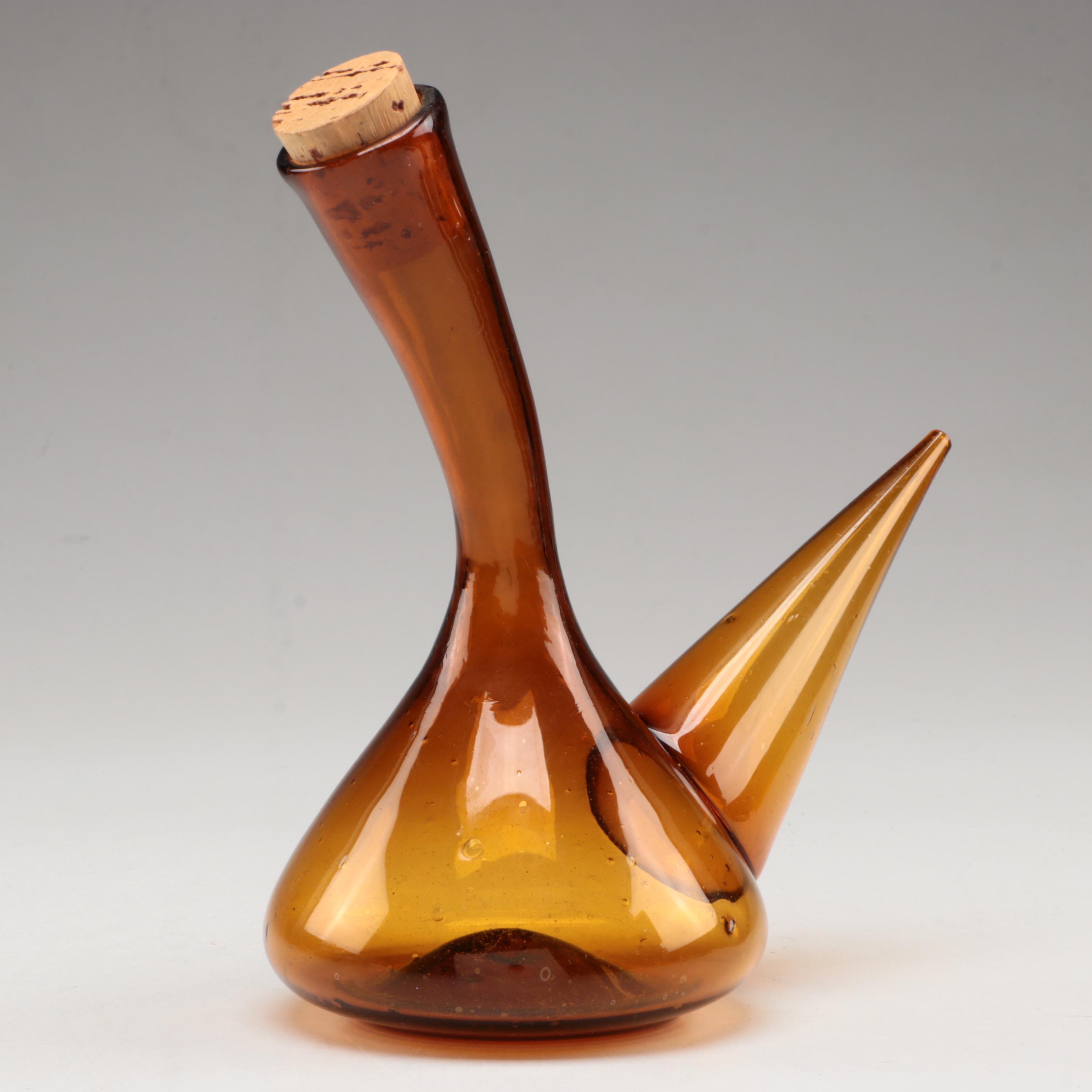 Spanish Art Glass Porròn Wine Decanter