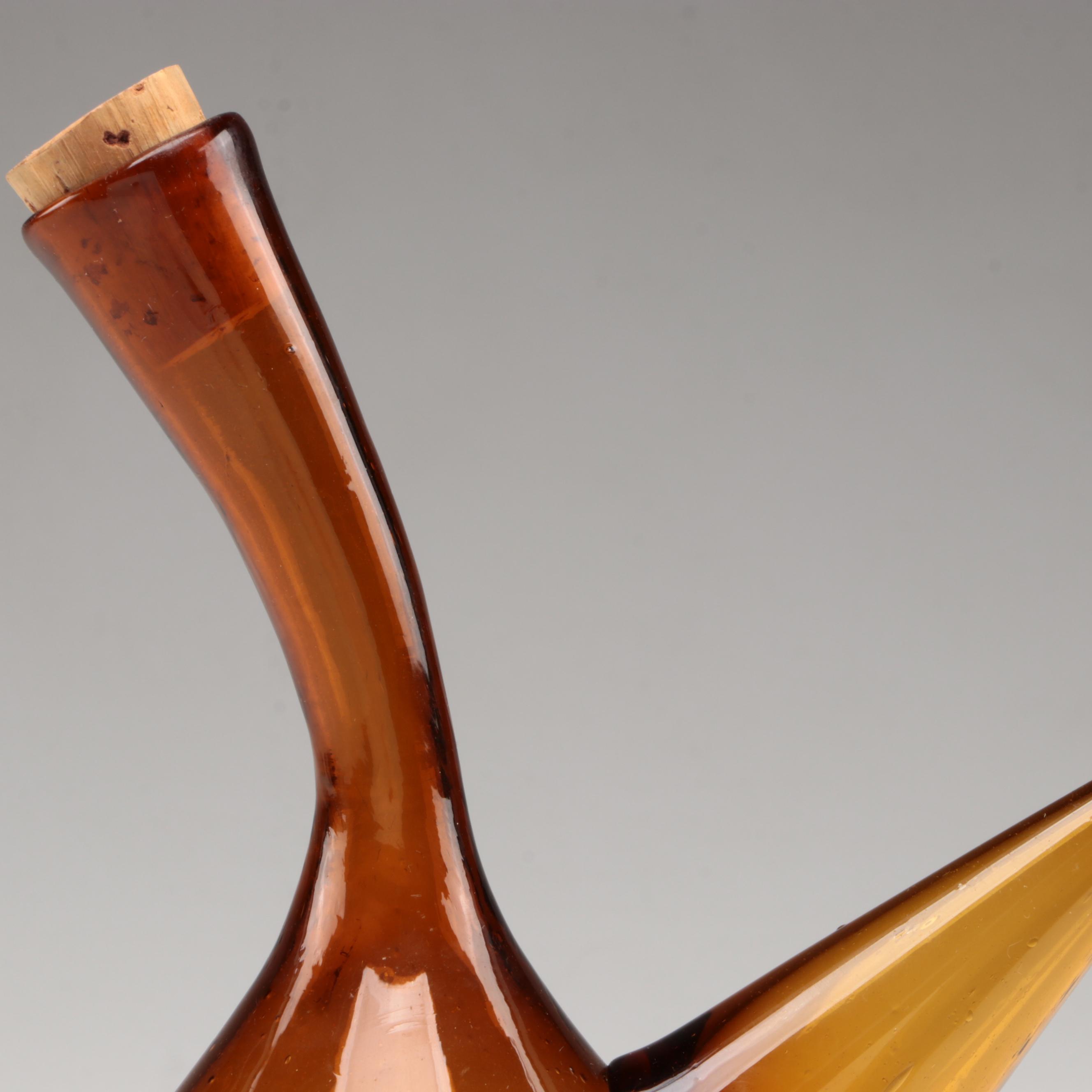 Spanish Art Glass Porròn Wine Decanter