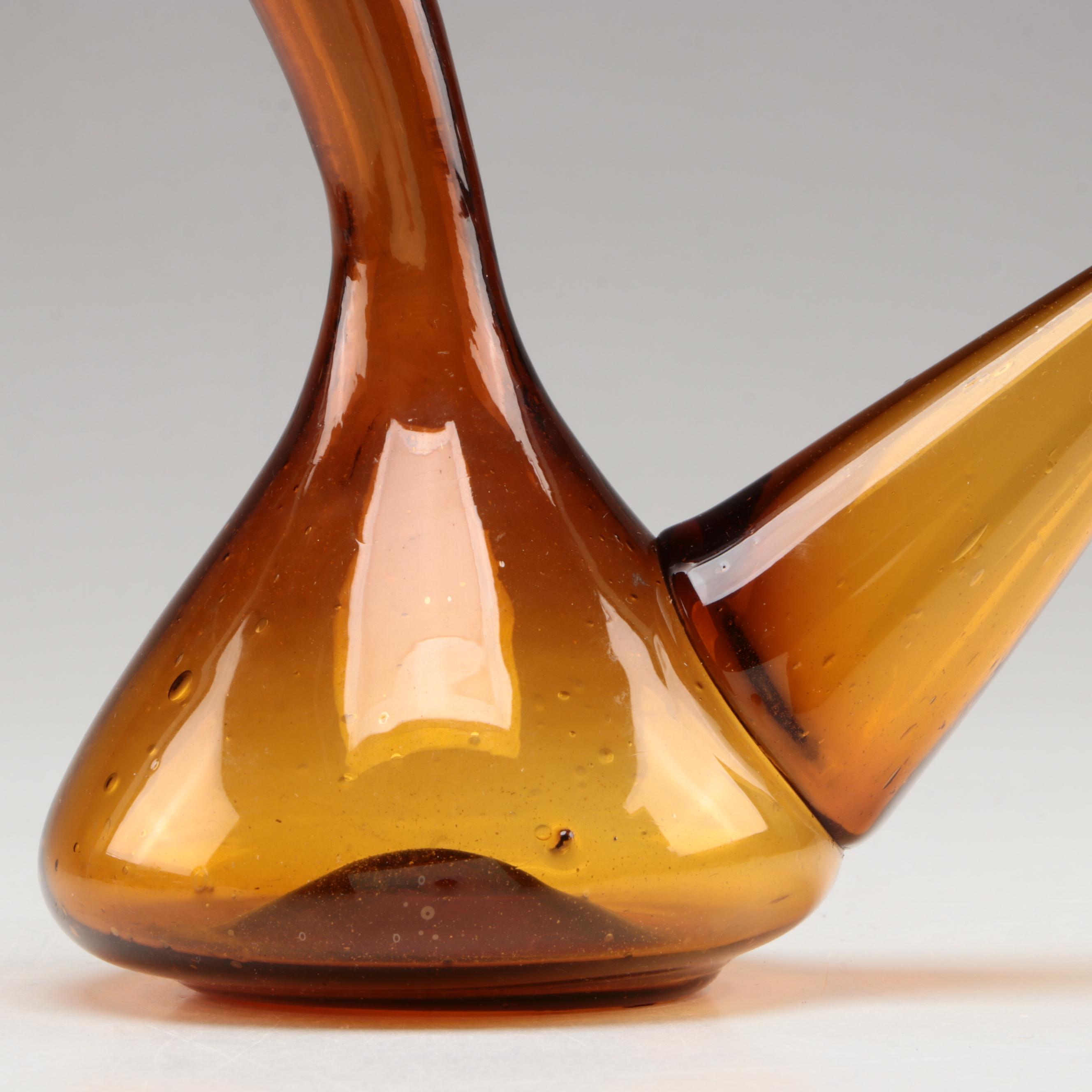 Spanish Art Glass Porròn Wine Decanter