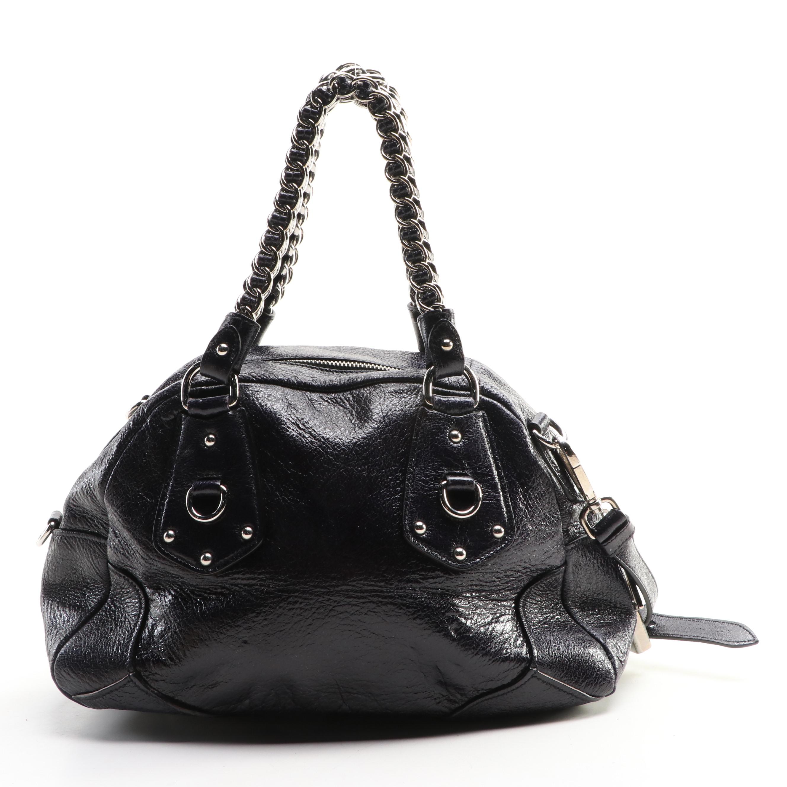 Prada Cervo Luxe Leather Bowling Satchel