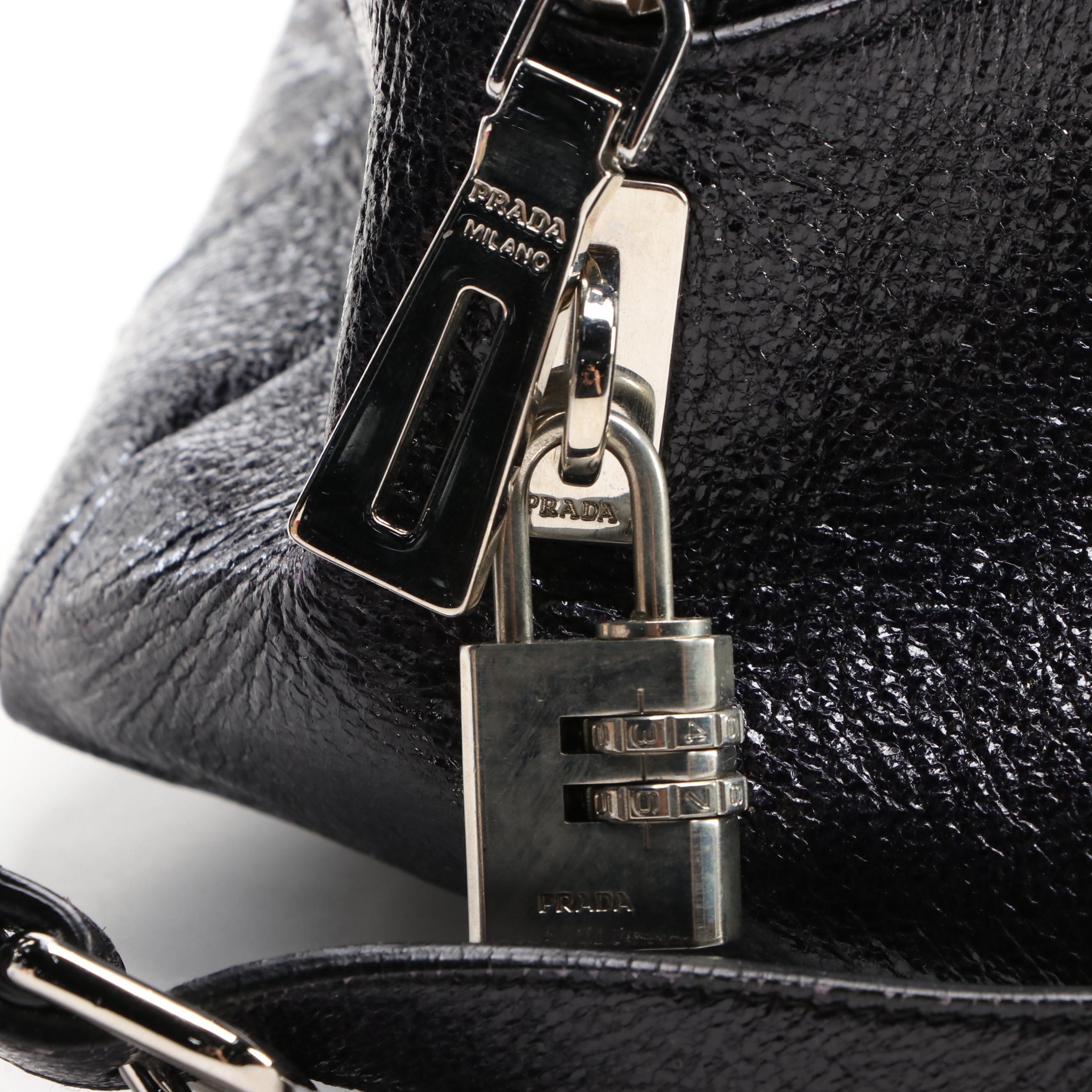 Prada Cervo Luxe Leather Bowling Satchel