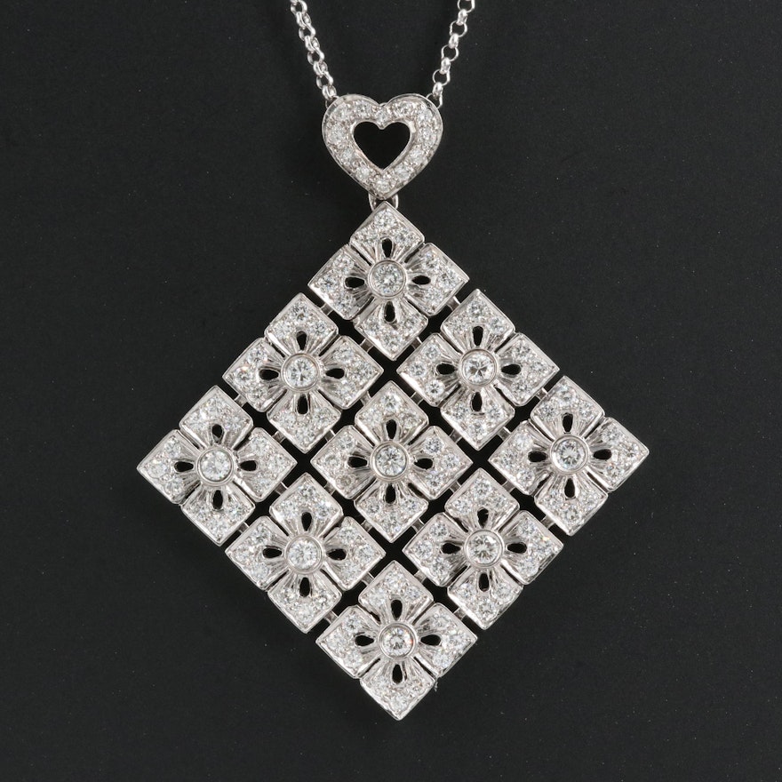 18K 2.51 CTW Diamond Pendant Necklace
