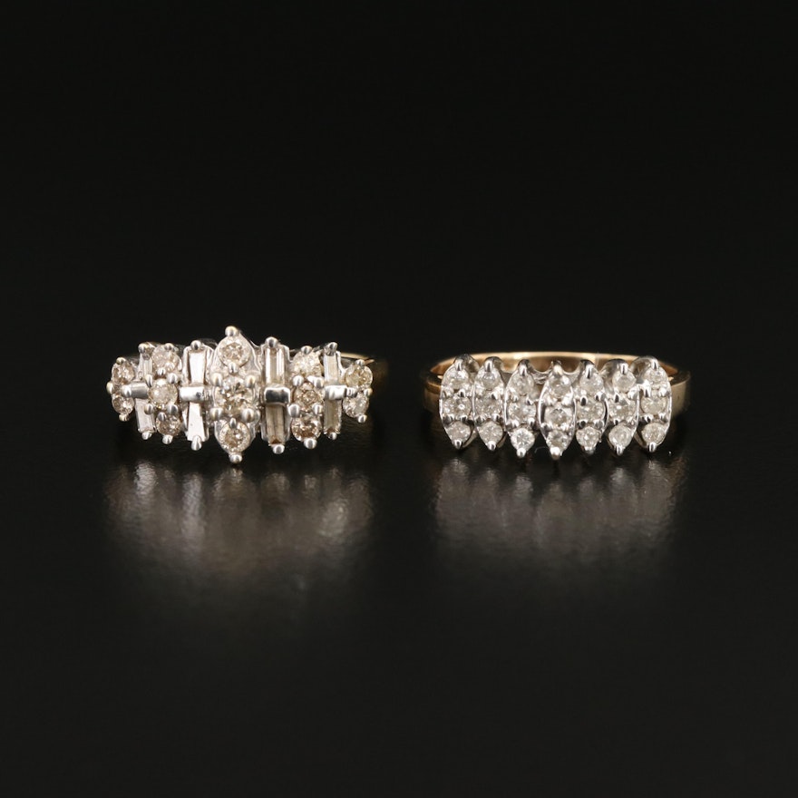 10K Diamond Open Gallery Rings