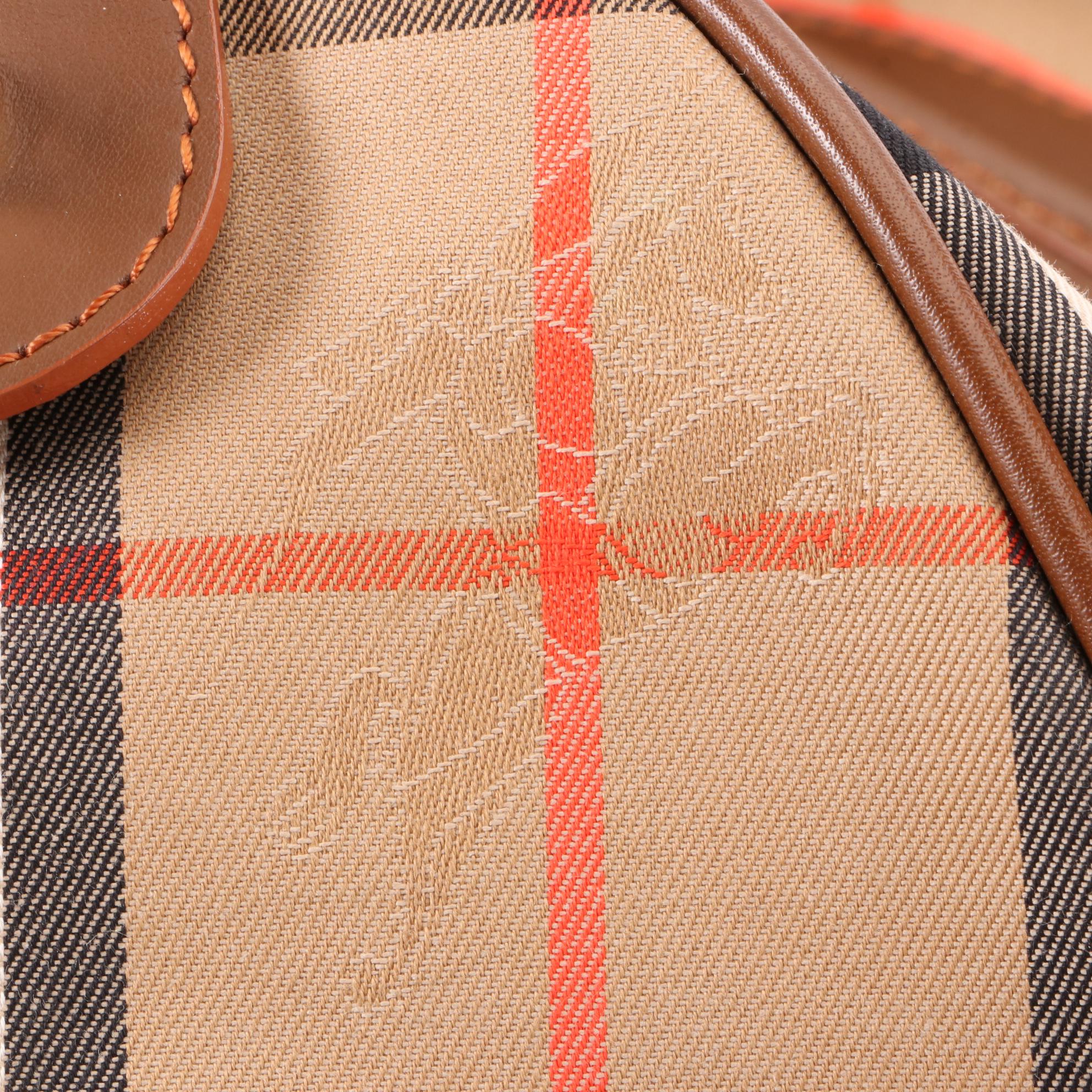 Burberrys Duffle Bag in Haymarket Check Canvas