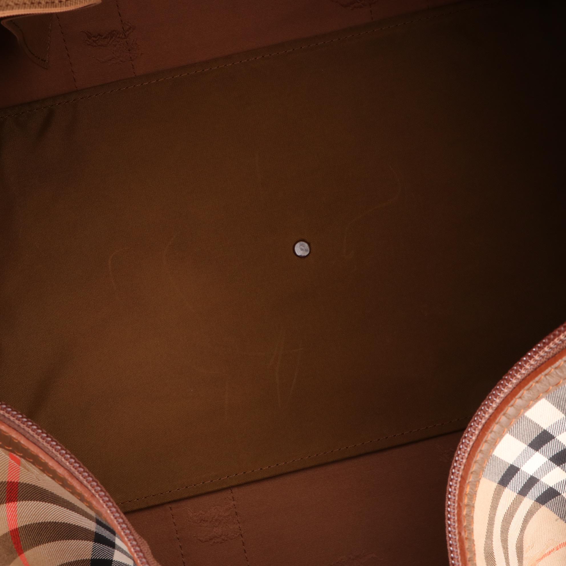 Burberrys Duffle Bag in Haymarket Check Canvas