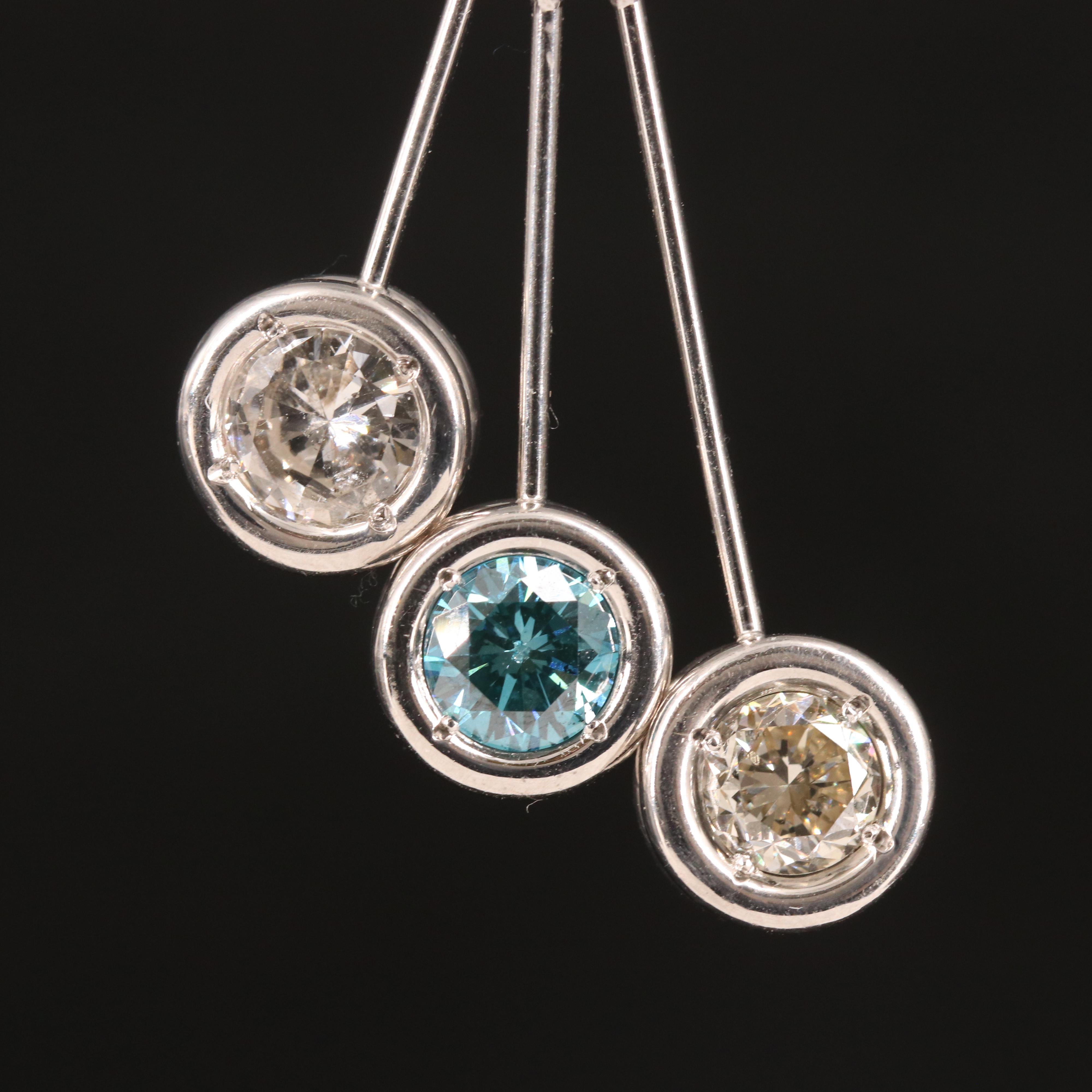 18K 1.99 CTW Diamond Graduated Drop Pendant Necklace