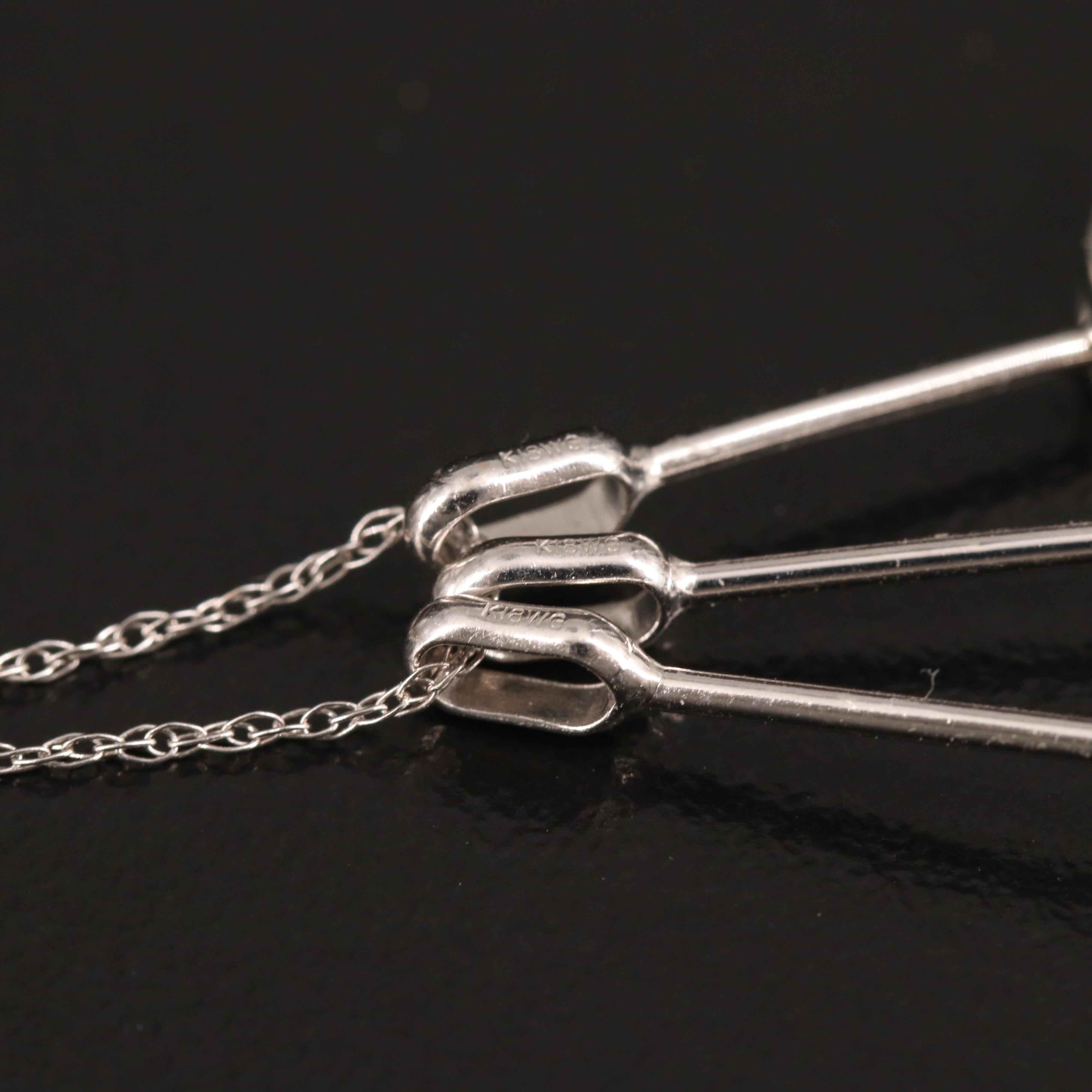 18K 1.99 CTW Diamond Graduated Drop Pendant Necklace