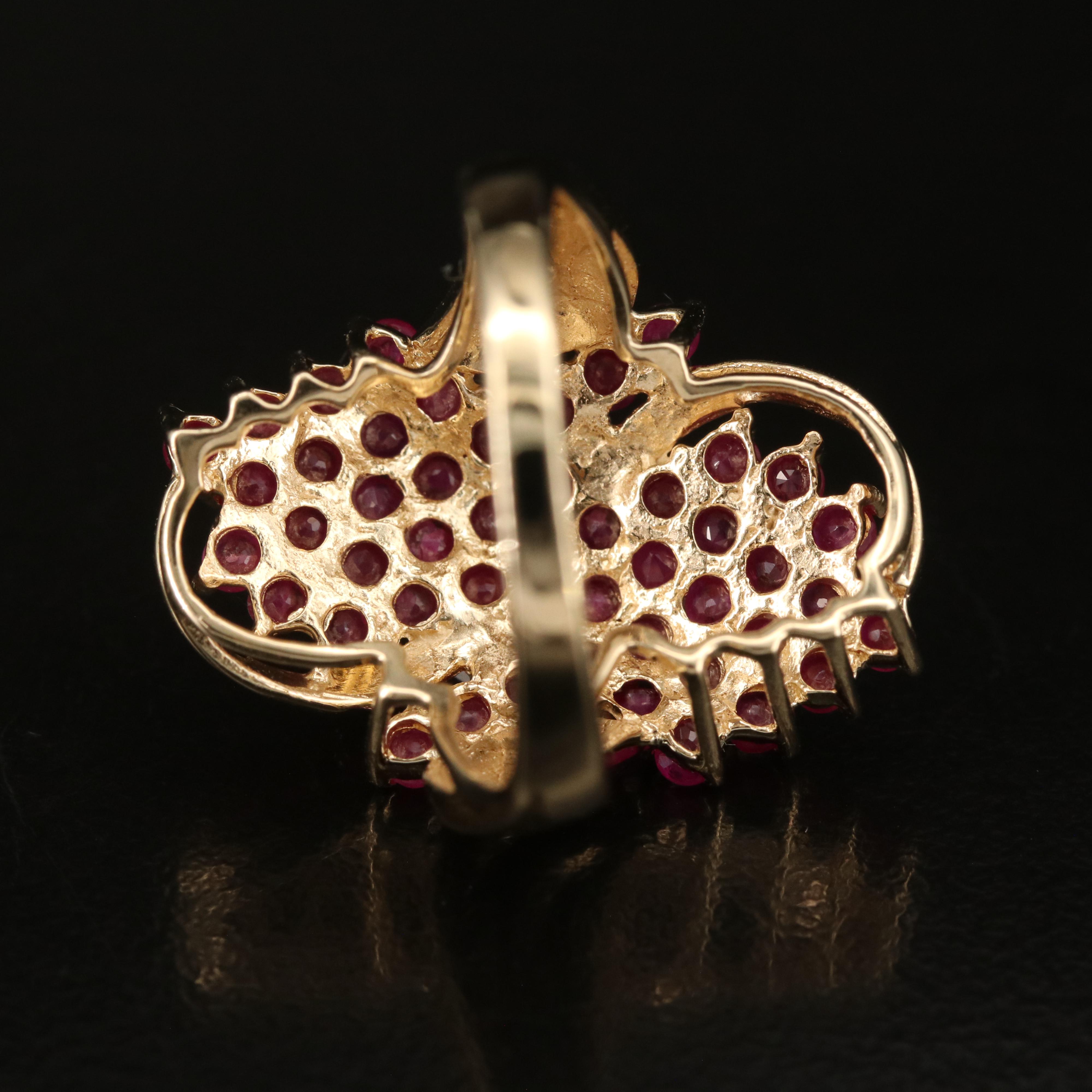 10K Ruby Cluster Ring