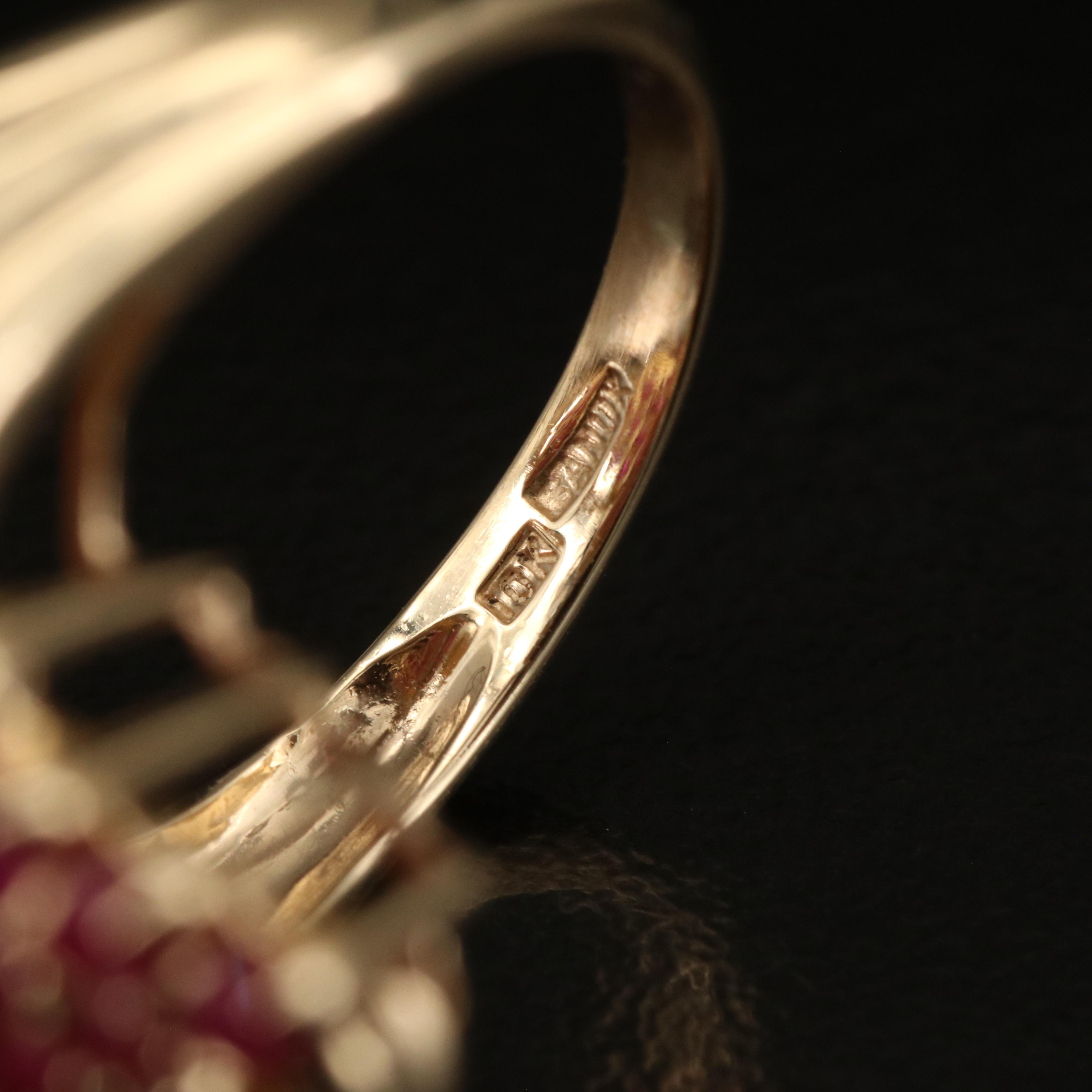 10K Ruby Cluster Ring