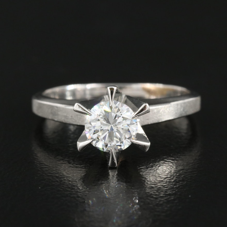 Platinum 0.67 CT Diamond Solitaire Ring