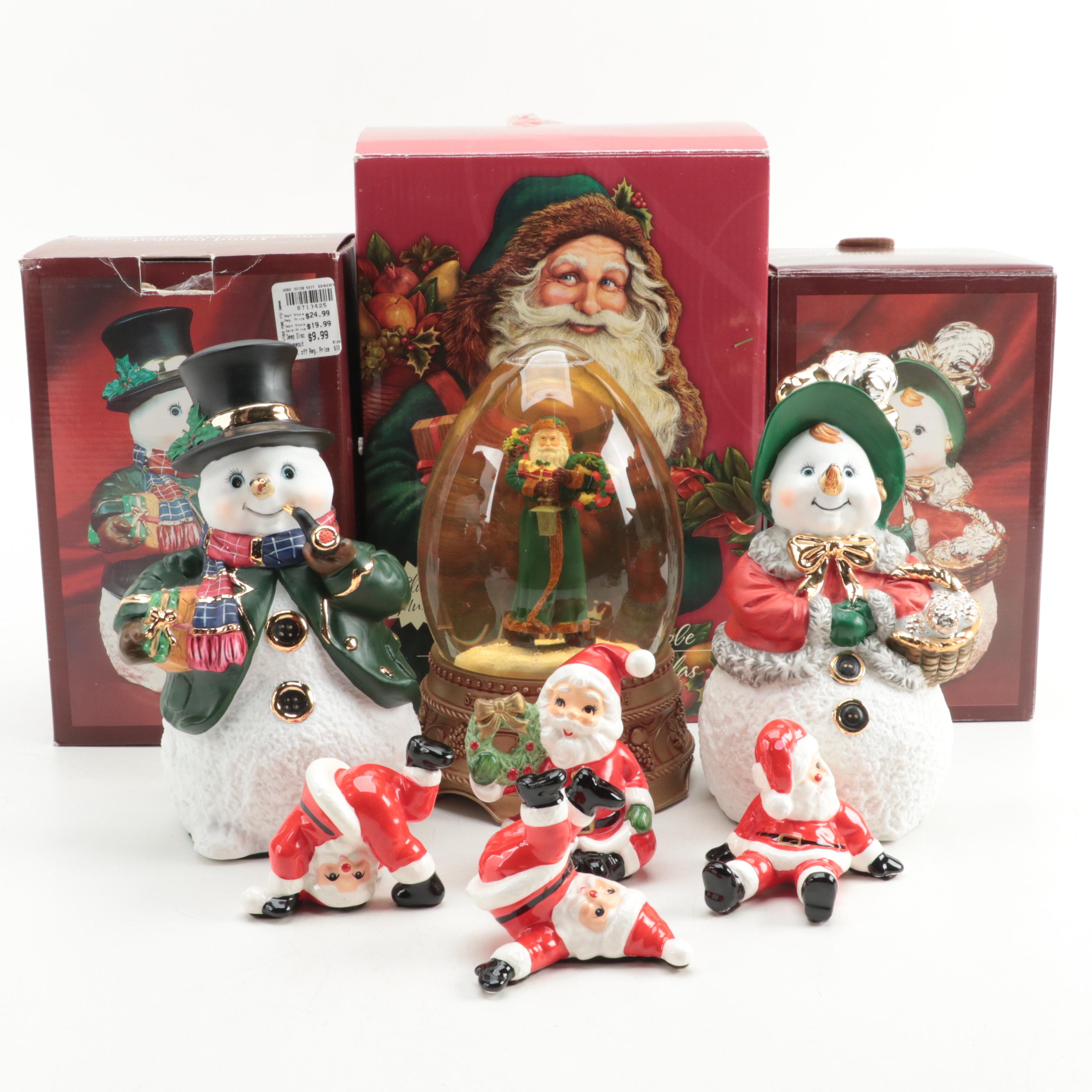 Hallmark St. Nicholas Water Globe Music Box and More Ceramic Christmas Figures