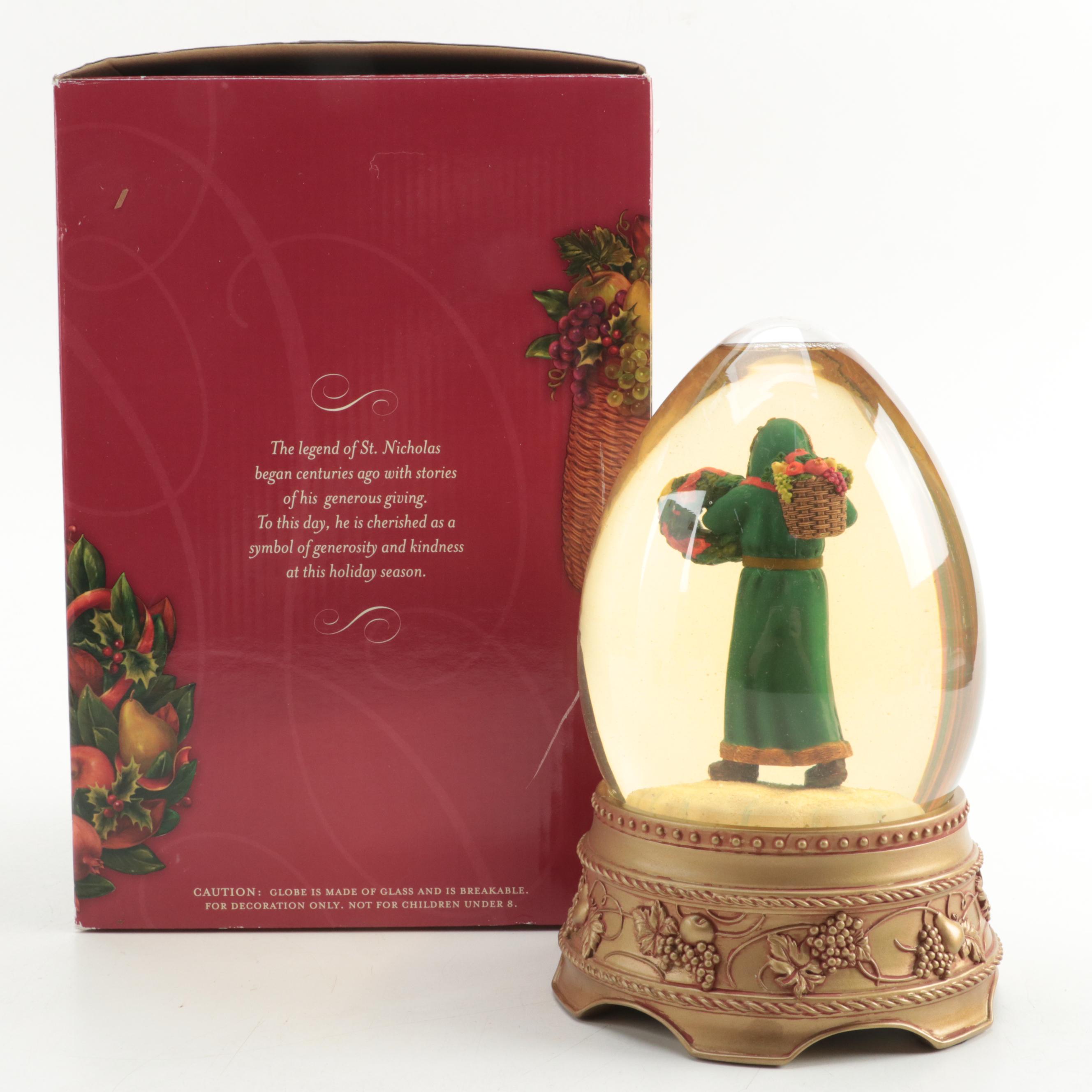 Hallmark St. Nicholas Water Globe Music Box and More Ceramic Christmas Figures