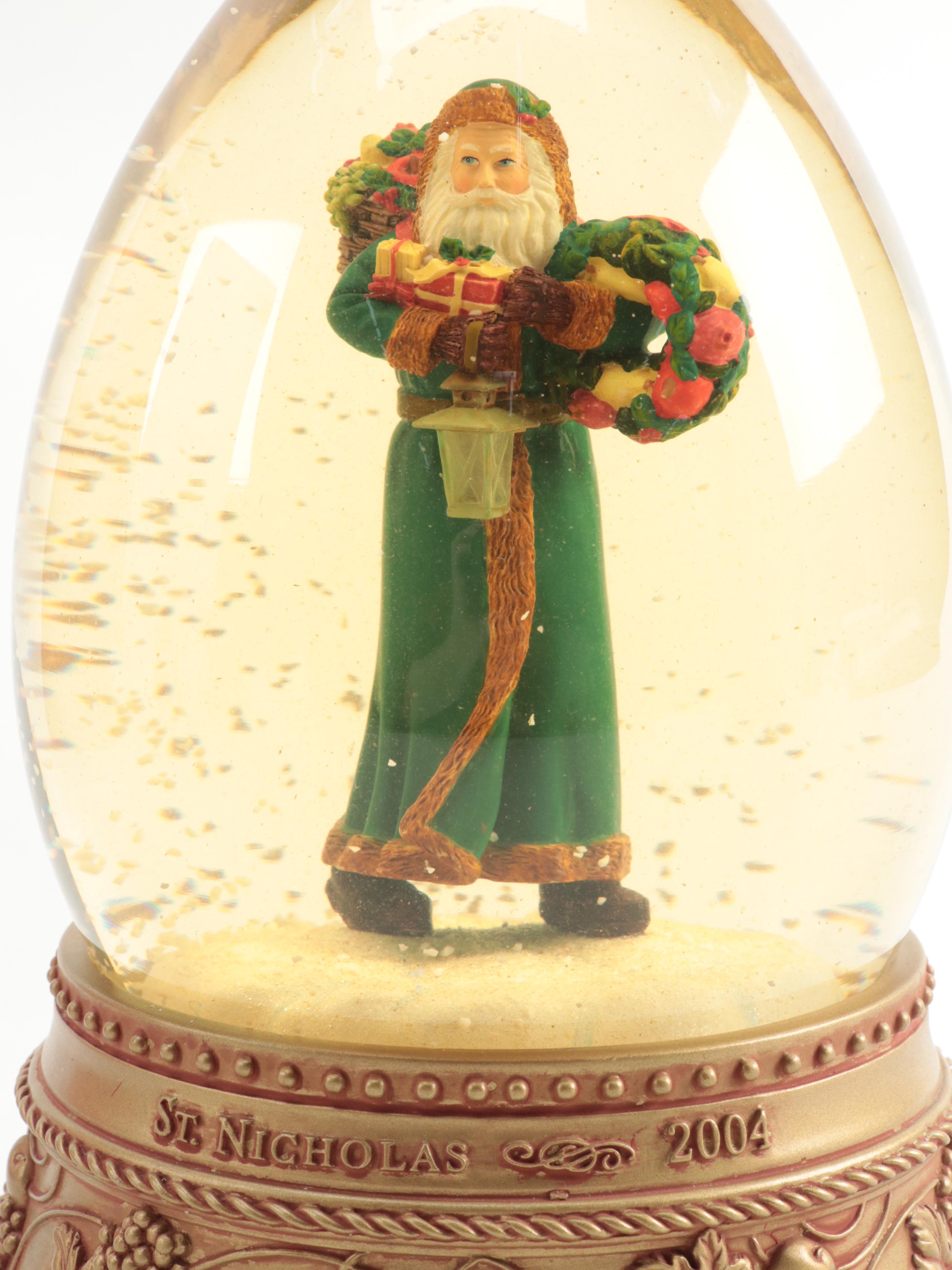 Hallmark St. Nicholas Water Globe Music Box and More Ceramic Christmas Figures